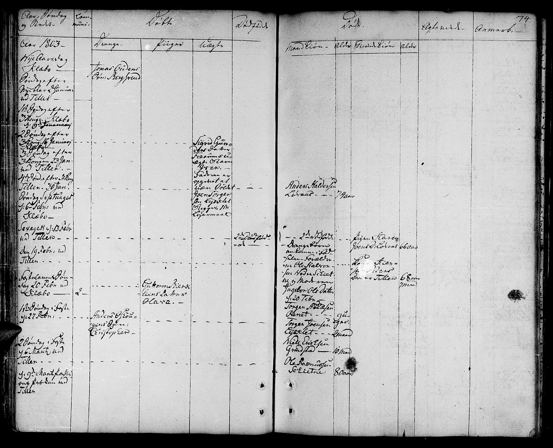 Ministerialprotokoller, klokkerbøker og fødselsregistre - Sør-Trøndelag, AV/SAT-A-1456/618/L0438: Ministerialbok nr. 618A03, 1783-1815, s. 74