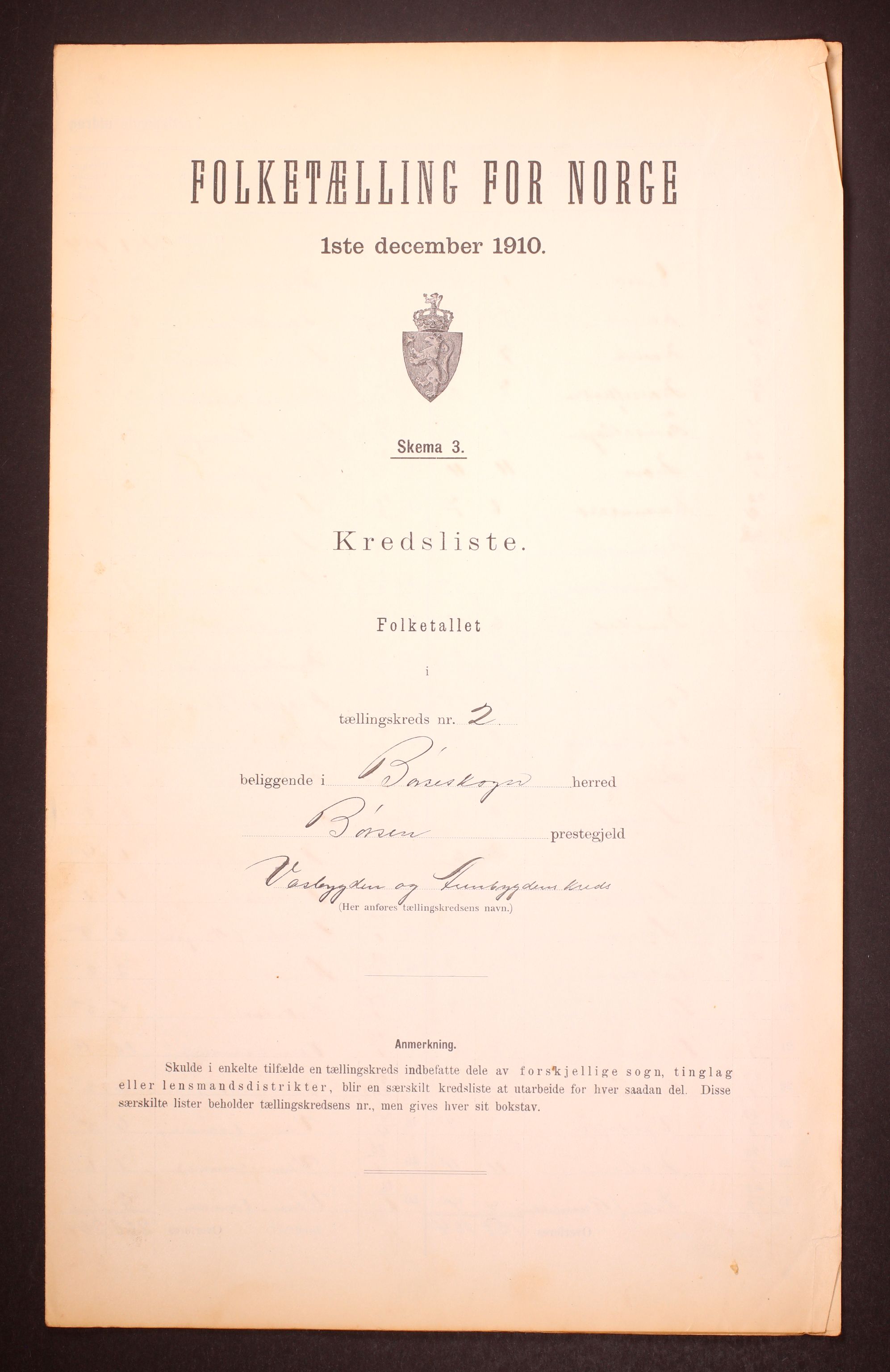 RA, Folketelling 1910 for 1657 Børseskogn herred, 1910, s. 7