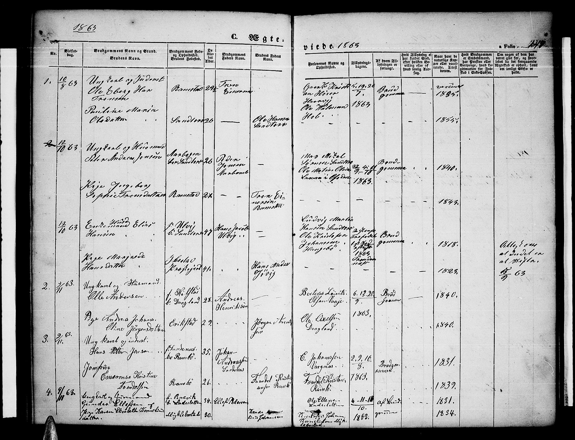 Ministerialprotokoller, klokkerbøker og fødselsregistre - Nordland, AV/SAT-A-1459/865/L0929: Klokkerbok nr. 865C01, 1840-1866, s. 147
