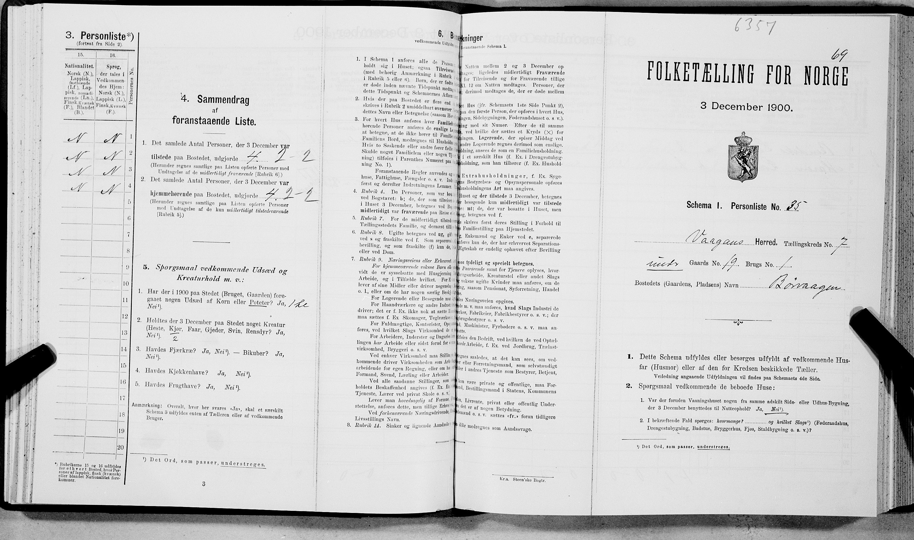 SAT, Folketelling 1900 for 1865 Vågan herred, 1900, s. 967