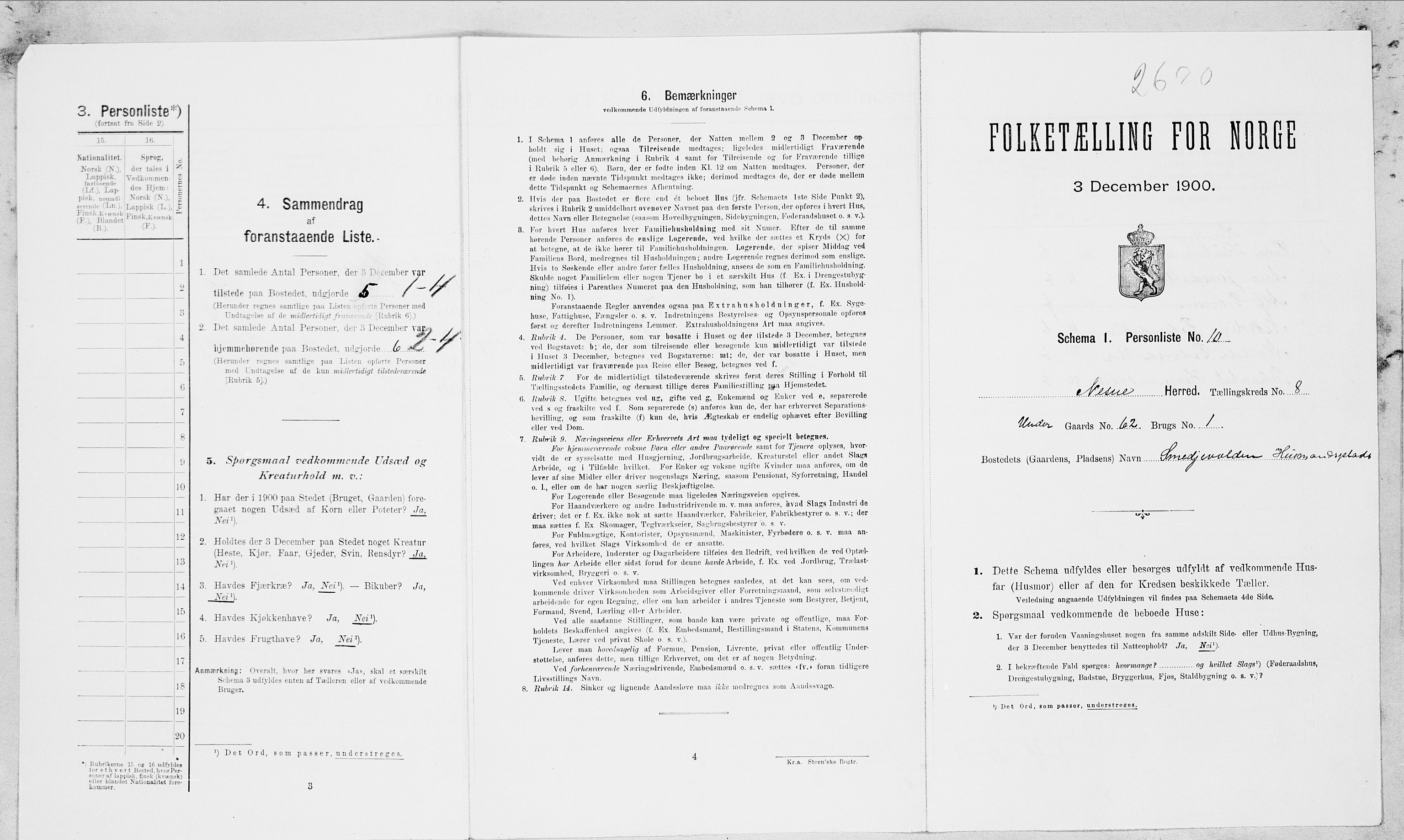 SAT, Folketelling 1900 for 1828 Nesna herred, 1900, s. 690