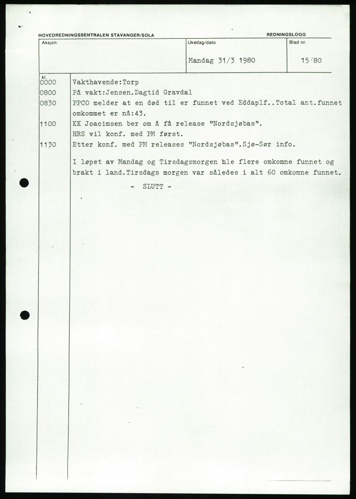 Justisdepartementet, Granskningskommisjonen ved Alexander Kielland-ulykken 27.3.1980, RA/S-1165/D/L0017: P Hjelpefartøy (Doku.liste + P1-P6 av 6)/Q Hovedredningssentralen (Q0-Q27 av 27), 1980-1981, s. 556
