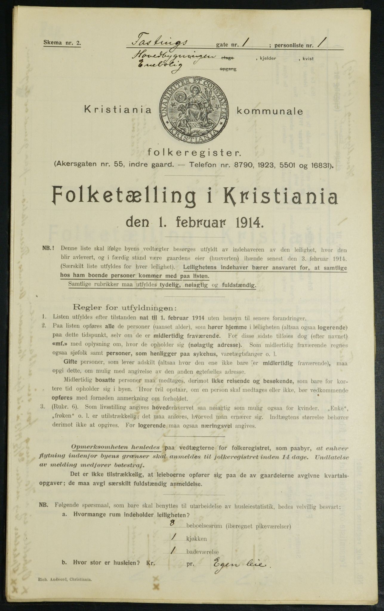 OBA, Kommunal folketelling 1.2.1914 for Kristiania, 1914, s. 23780