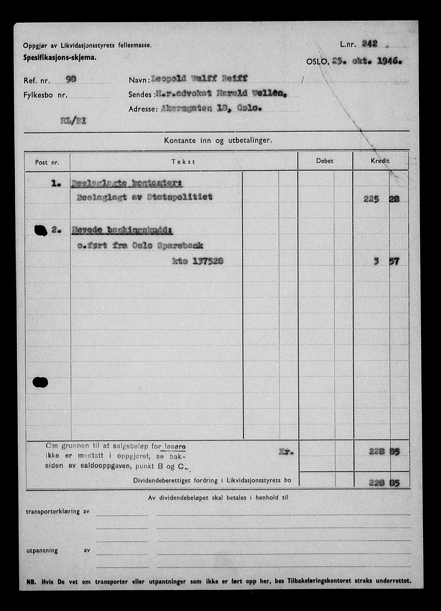 Justisdepartementet, Tilbakeføringskontoret for inndratte formuer, AV/RA-S-1564/H/Hc/Hcc/L0972: --, 1945-1947, s. 523