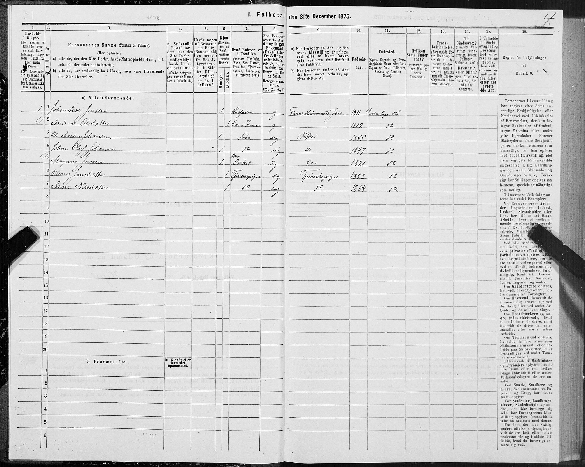 SAT, Folketelling 1875 for 1617P Hitra prestegjeld, 1875, s. 6004