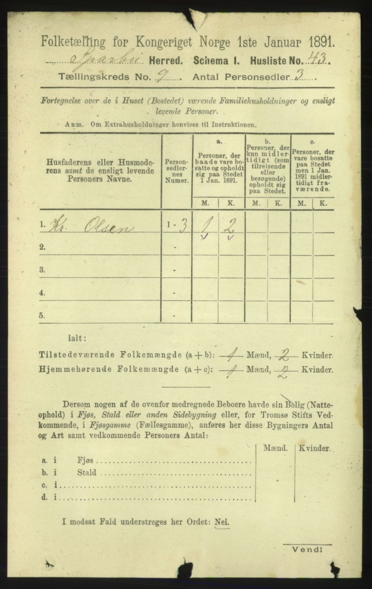 RA, Folketelling 1891 for 1731 Sparbu herred, 1891, s. 3055