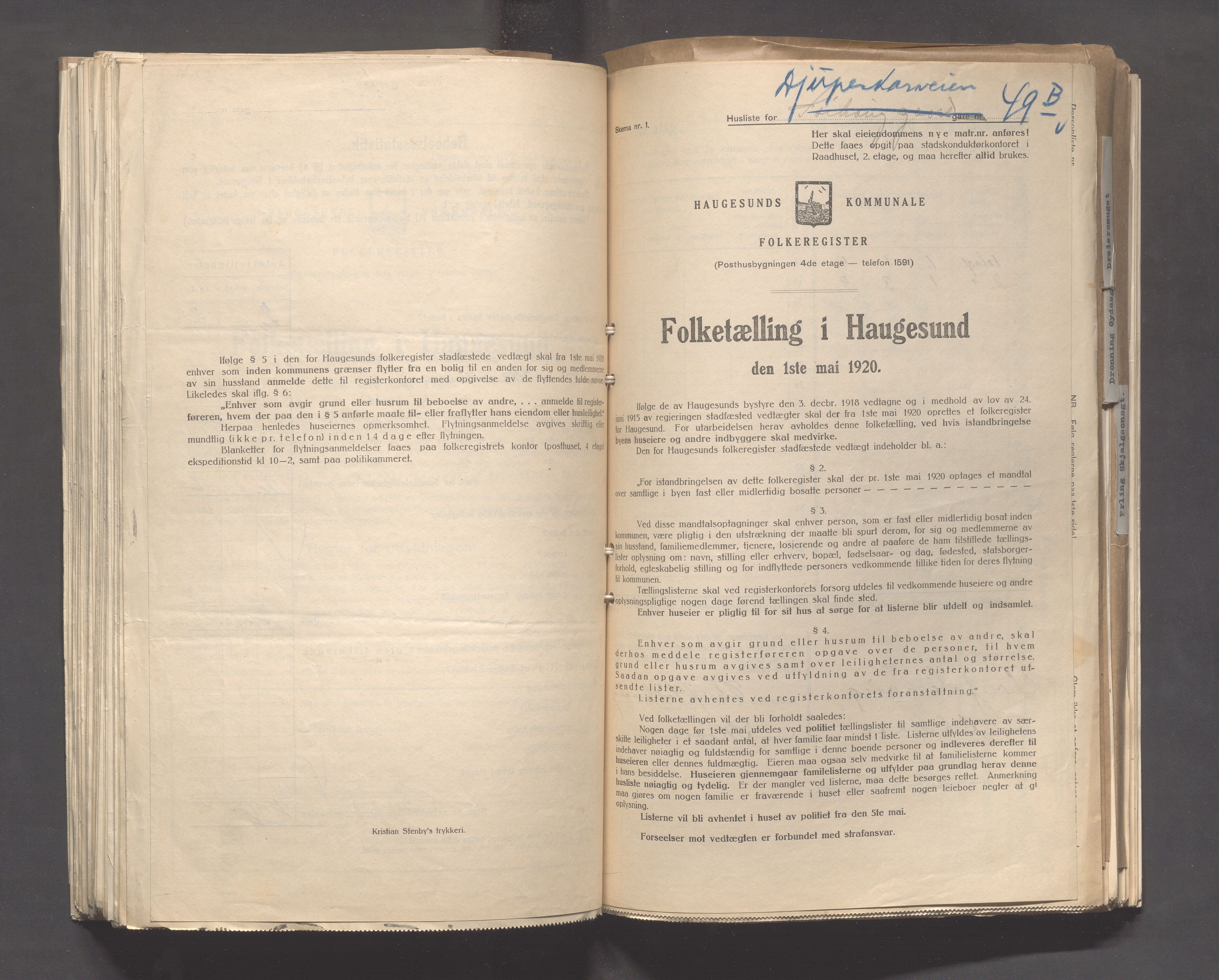 IKAR, Kommunal folketelling 1.5.1920 for Haugesund, 1920, s. 595