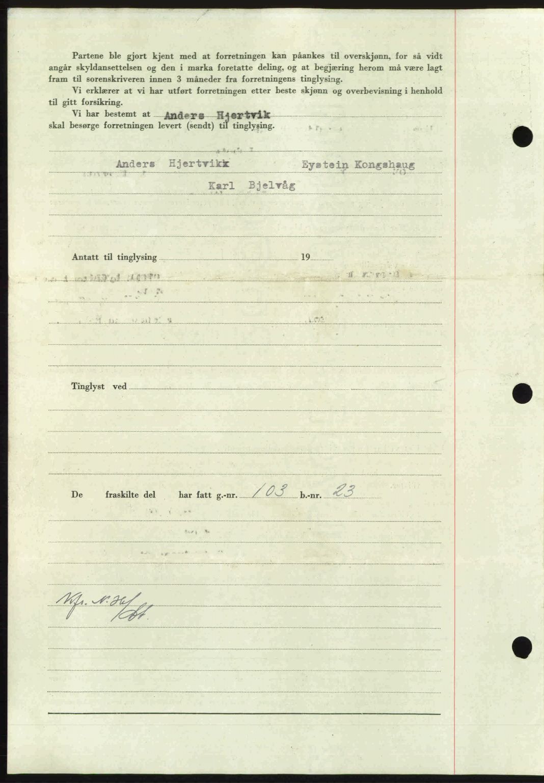 Nordmøre sorenskriveri, AV/SAT-A-4132/1/2/2Ca: Pantebok nr. A102, 1946-1946, Dagboknr: 1521/1946