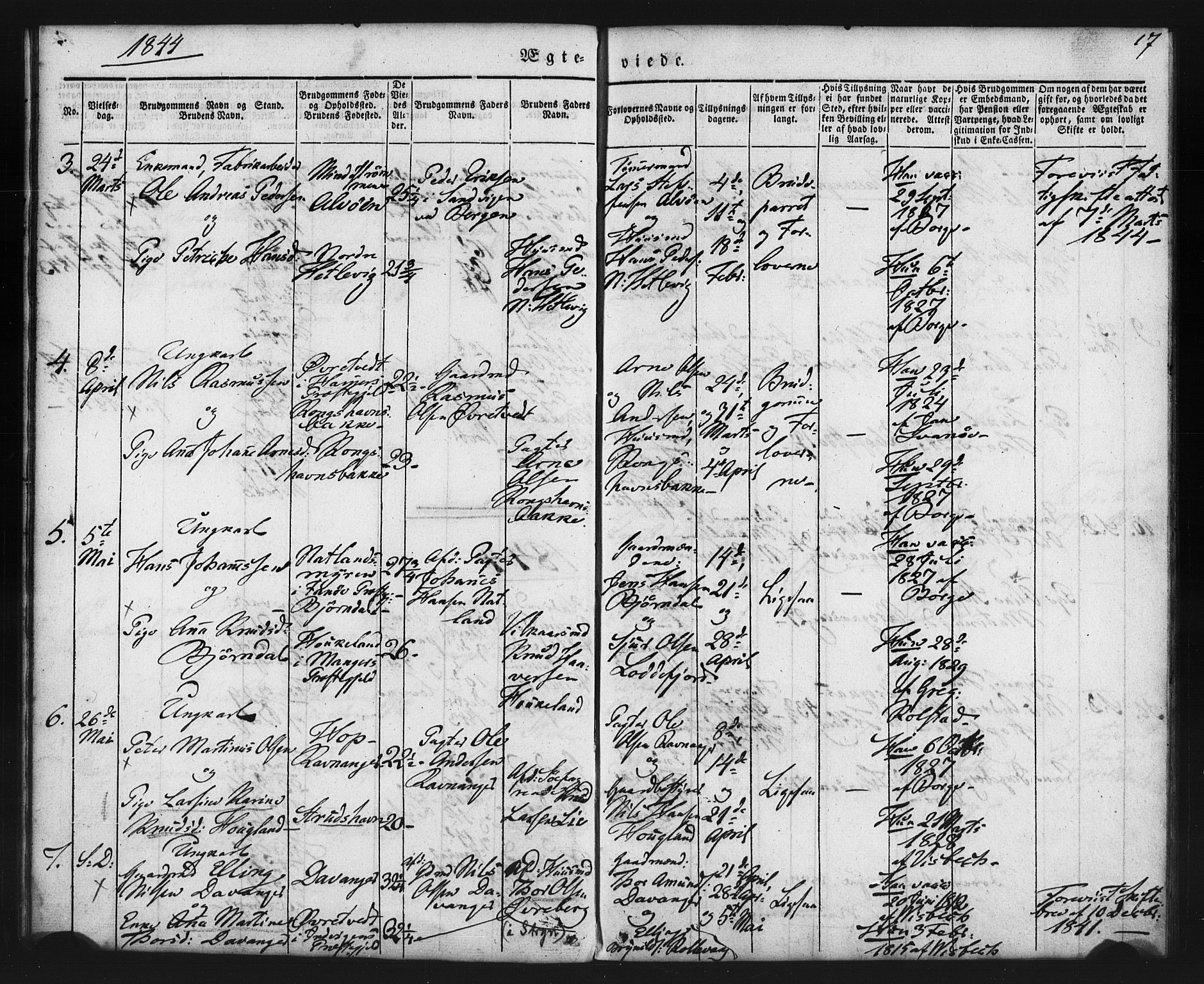 Askøy Sokneprestembete, AV/SAB-A-74101/H/Ha/Haa/Haaa/L0006: Ministerialbok nr. A 6, 1840-1852, s. 17