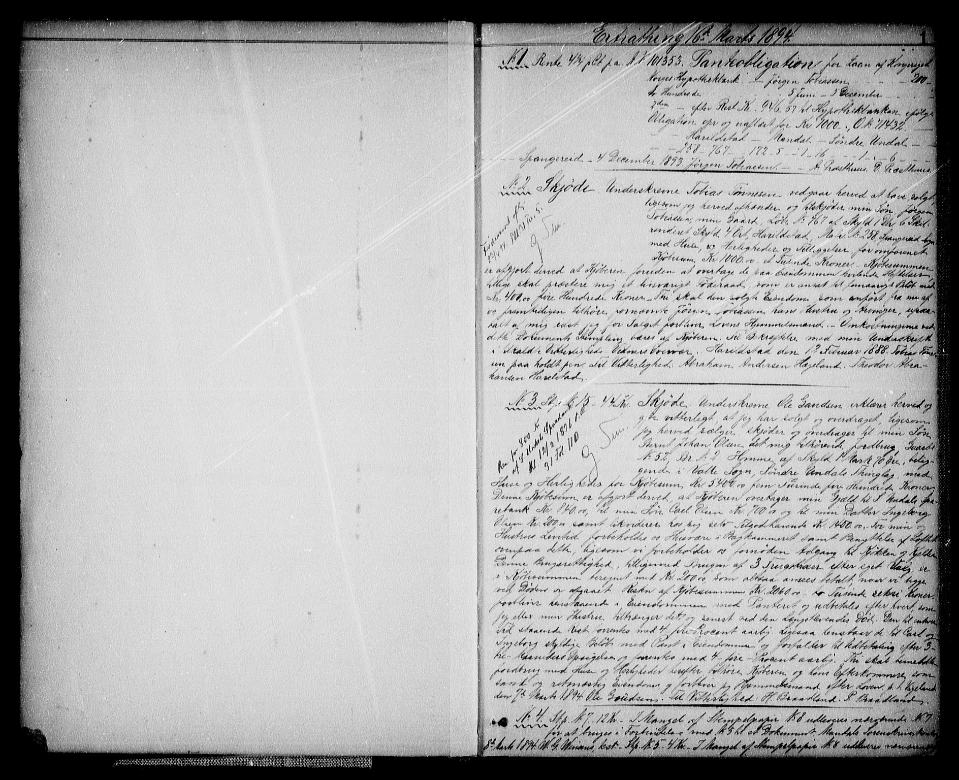 Mandal sorenskriveri, SAK/1221-0005/001/G/Gb/Gba/L0051: Pantebok nr. 31, 1894-1906, s. 1