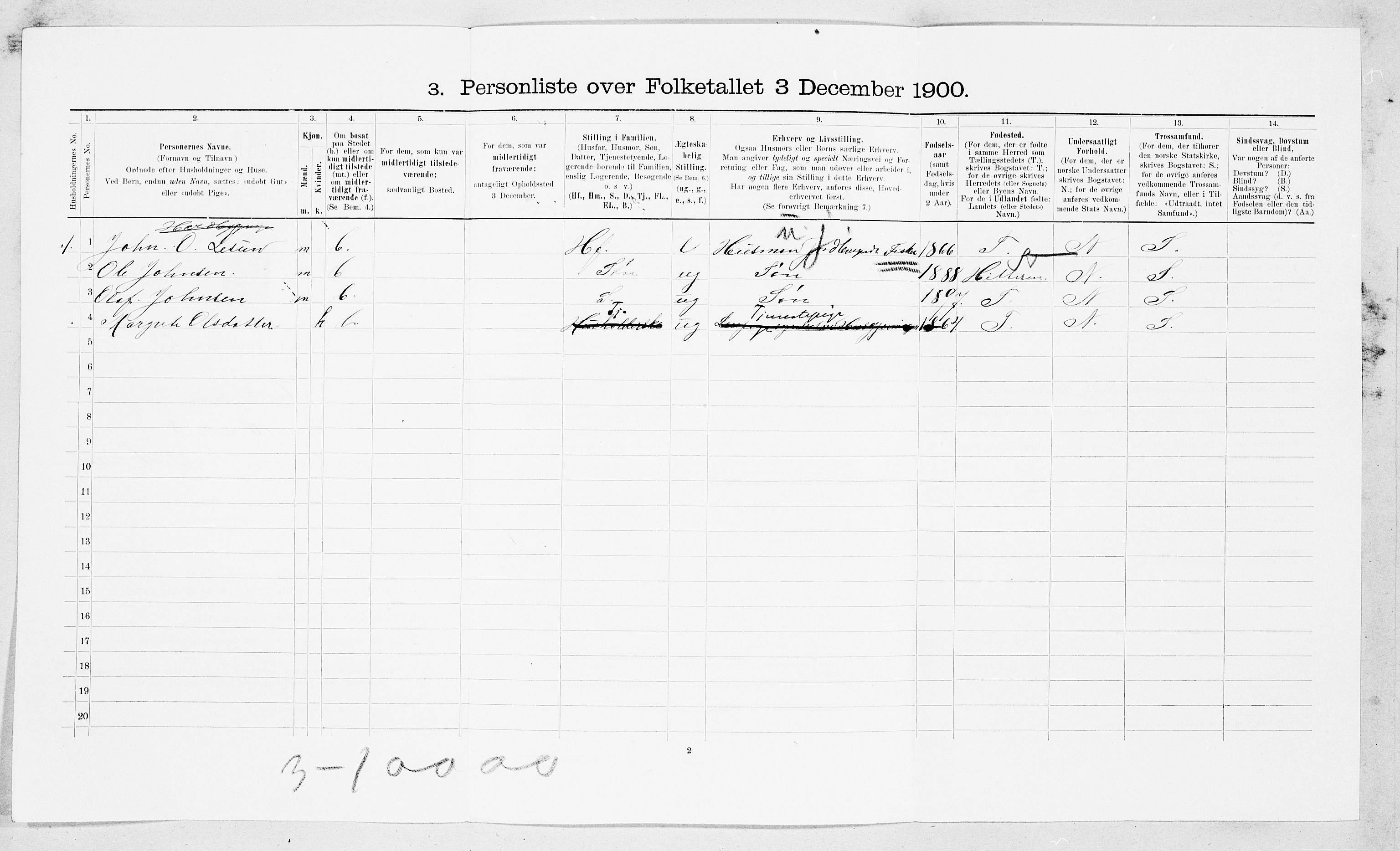 SAT, Folketelling 1900 for 1569 Aure herred, 1900, s. 664