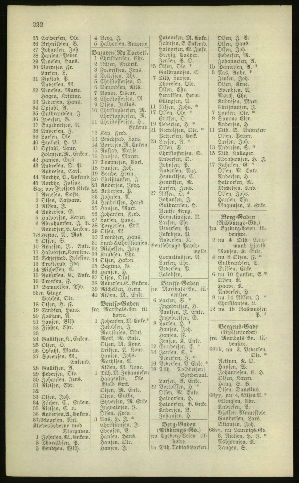 Kristiania/Oslo adressebok, PUBL/-, 1881, s. 222
