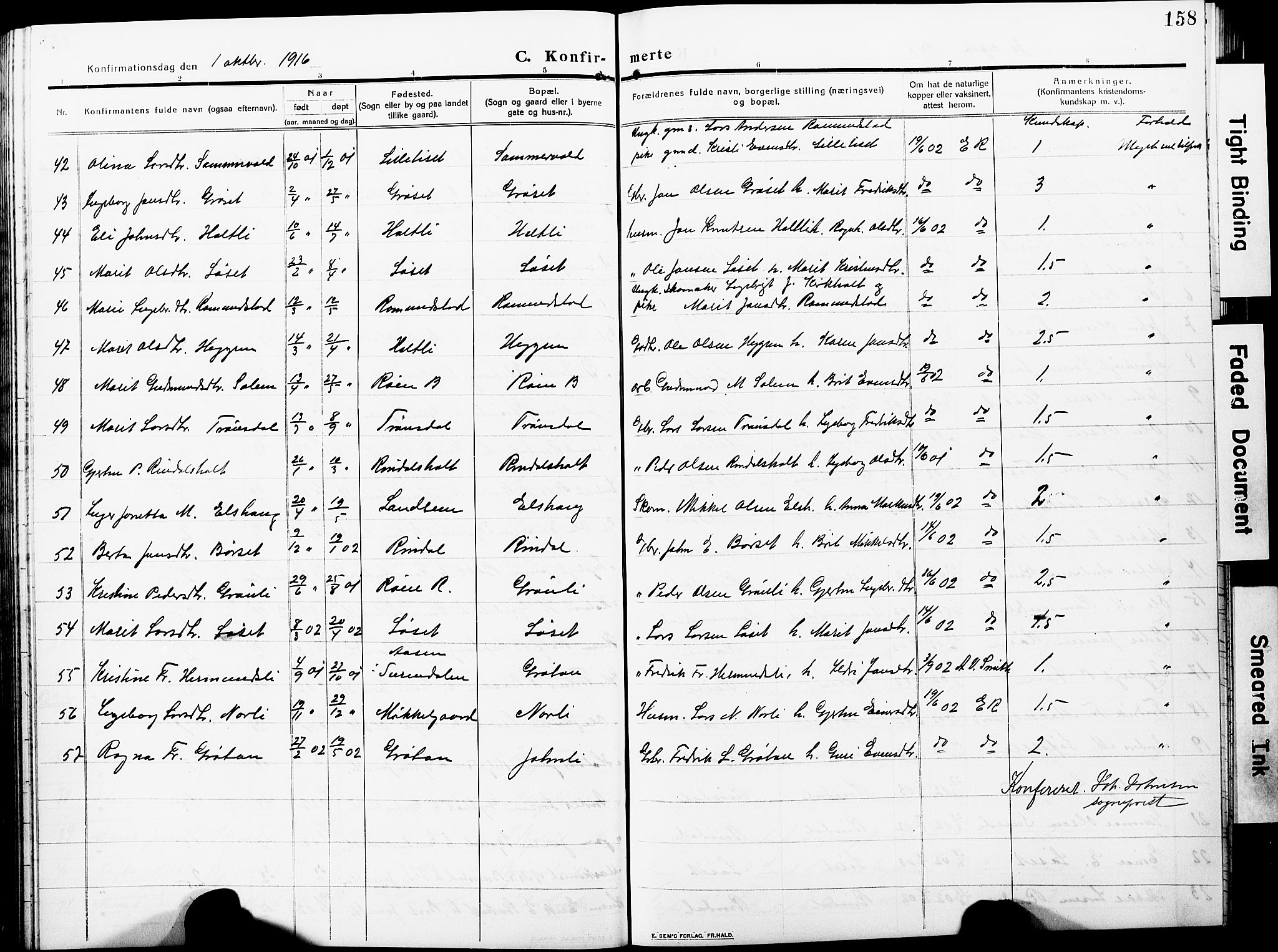 Ministerialprotokoller, klokkerbøker og fødselsregistre - Møre og Romsdal, AV/SAT-A-1454/598/L1079: Klokkerbok nr. 598C04, 1909-1927, s. 158