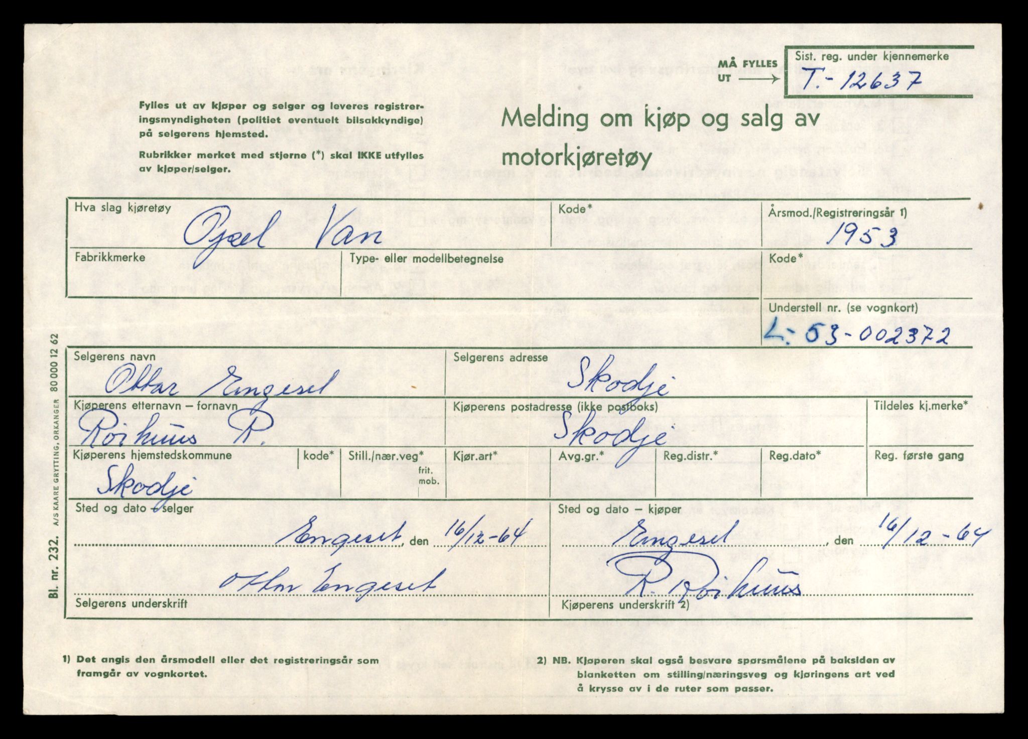 Møre og Romsdal vegkontor - Ålesund trafikkstasjon, AV/SAT-A-4099/F/Fe/L0034: Registreringskort for kjøretøy T 12500 - T 12652, 1927-1998, s. 2696