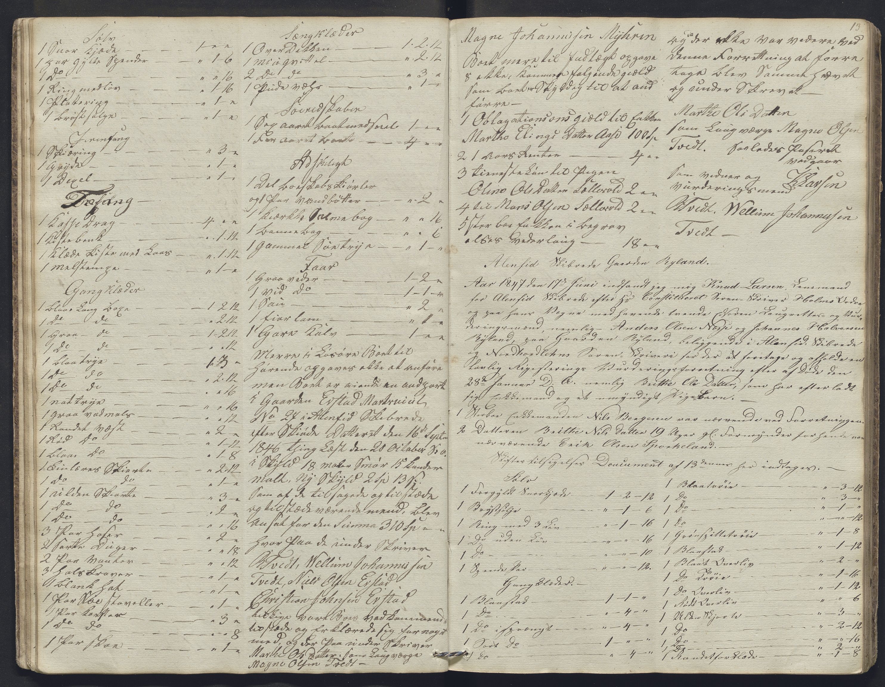 Nordhordland sorenskrivar, SAB/A-2901/1/H/Hb/L0003: Registreringsprotokollar, 1846-1852, s. 13