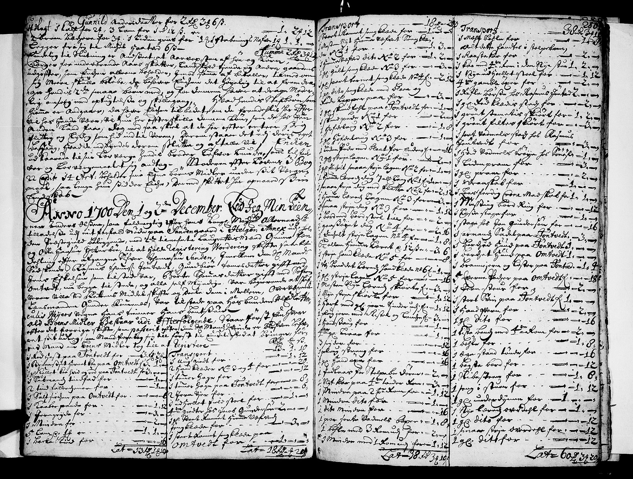 Nedre Telemark sorenskriveri, AV/SAKO-A-135/H/Hb/Hba/L0004: Skifteprotokoll
, 1696-1701, s. 285b-286a