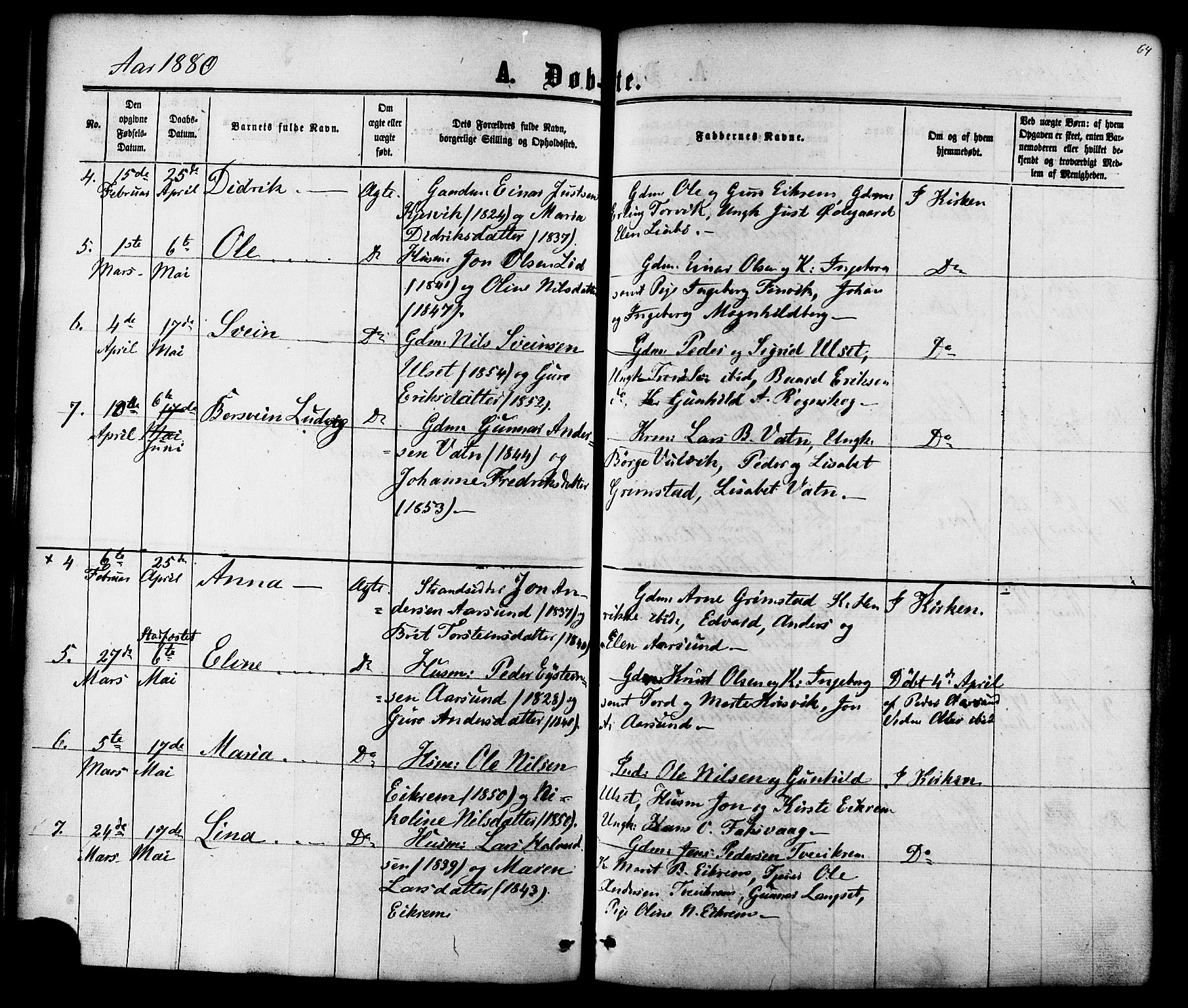 Ministerialprotokoller, klokkerbøker og fødselsregistre - Møre og Romsdal, SAT/A-1454/587/L0999: Ministerialbok nr. 587A01, 1864-1886, s. 64