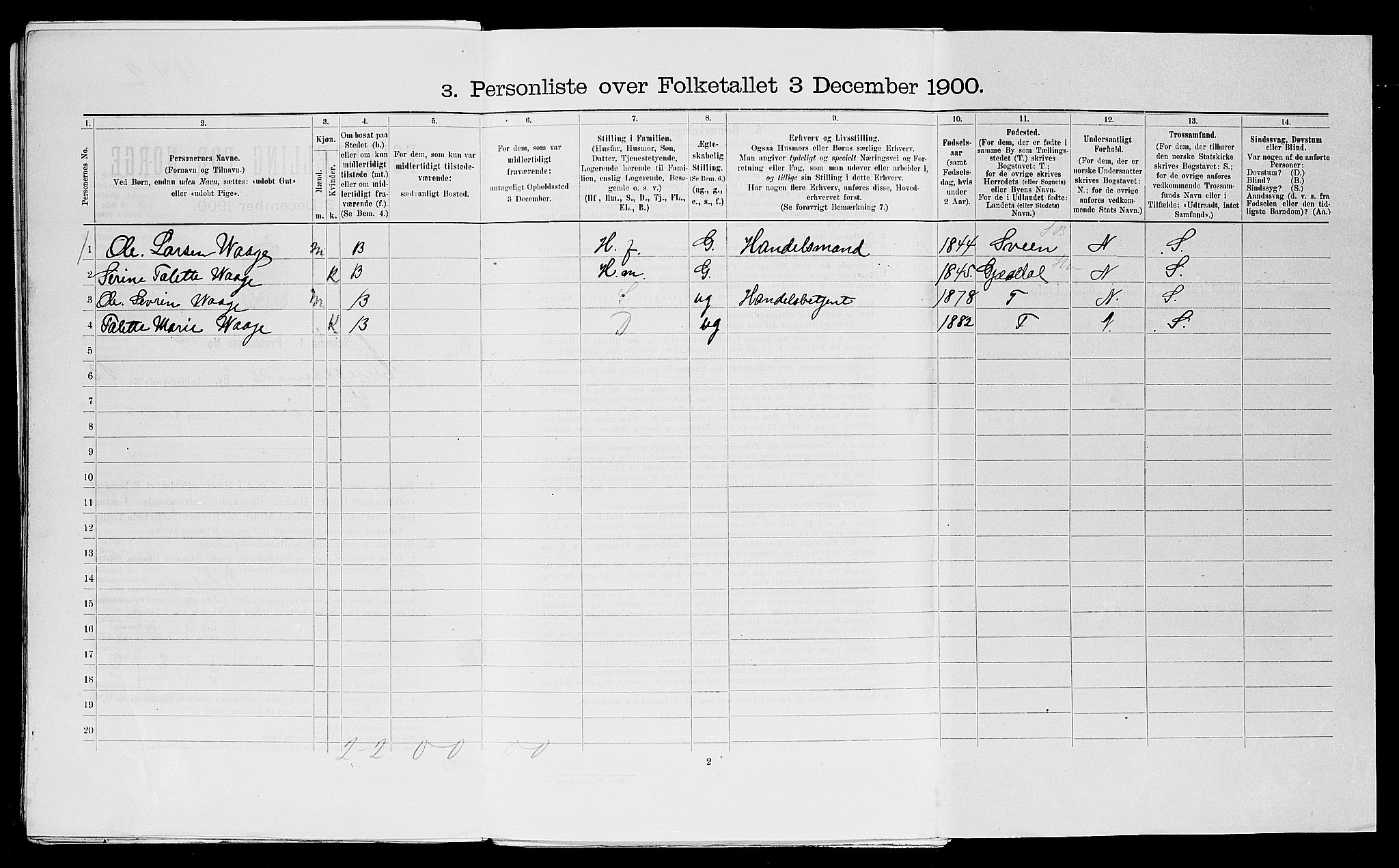 SAST, Folketelling 1900 for 1106 Haugesund kjøpstad, 1900, s. 1959