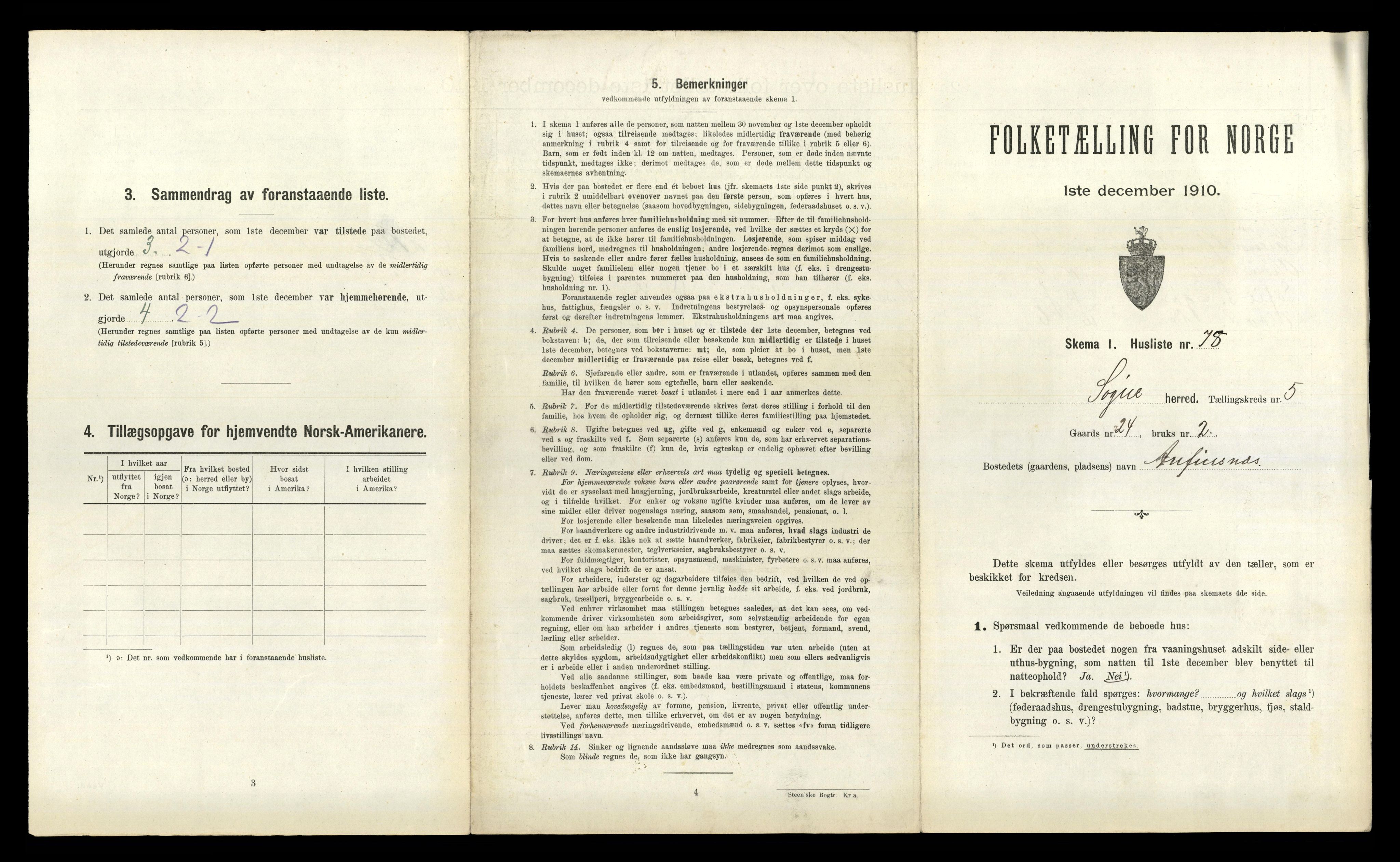 RA, Folketelling 1910 for 1018 Søgne herred, 1910, s. 486