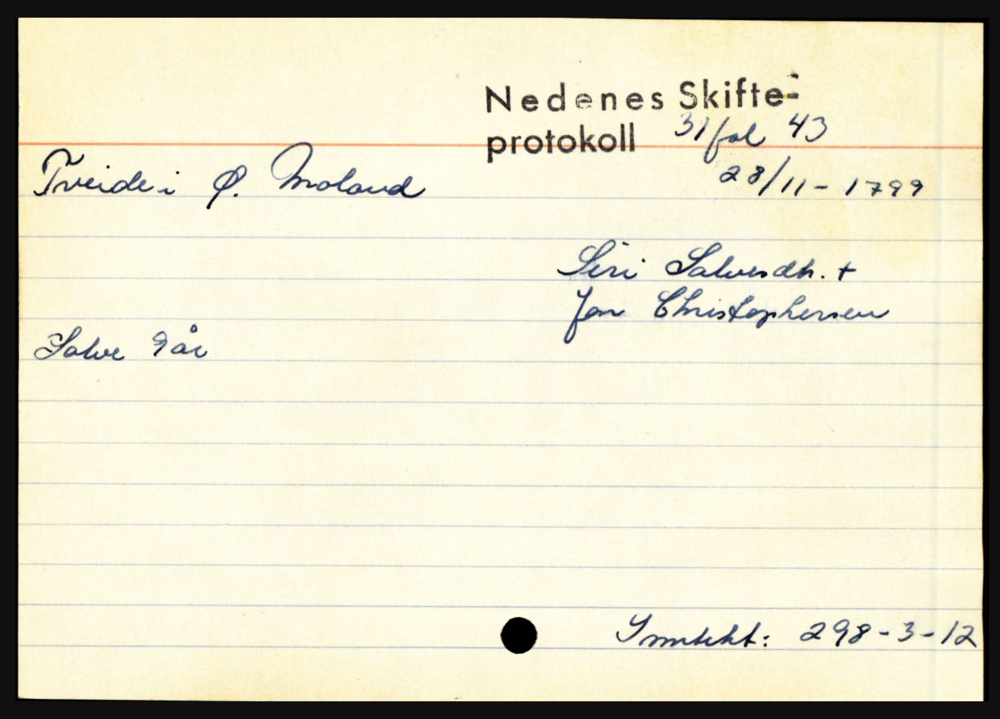 Nedenes sorenskriveri før 1824, AV/SAK-1221-0007/H, s. 31517