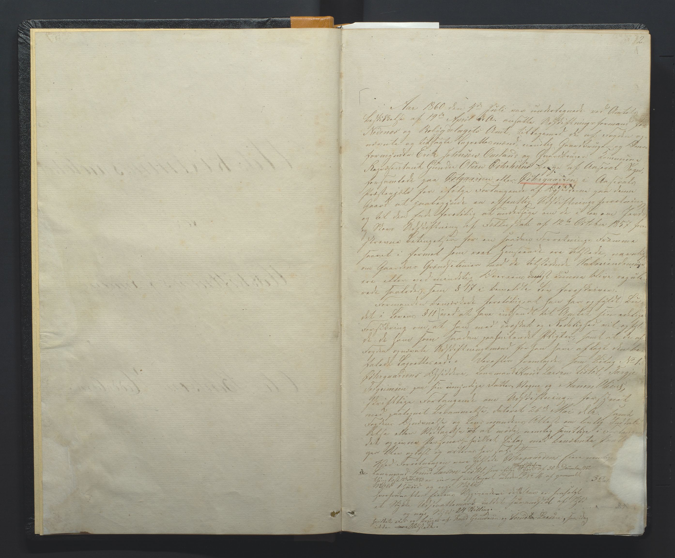 Utskiftningsformannen i Nedenes amt, AV/SAK-1541-0002/F/Fa/Faa/L0002: Utskiftningsprotokoll med gårdsregister, Nedenes amt nr 2, 1860-1867, s. 2