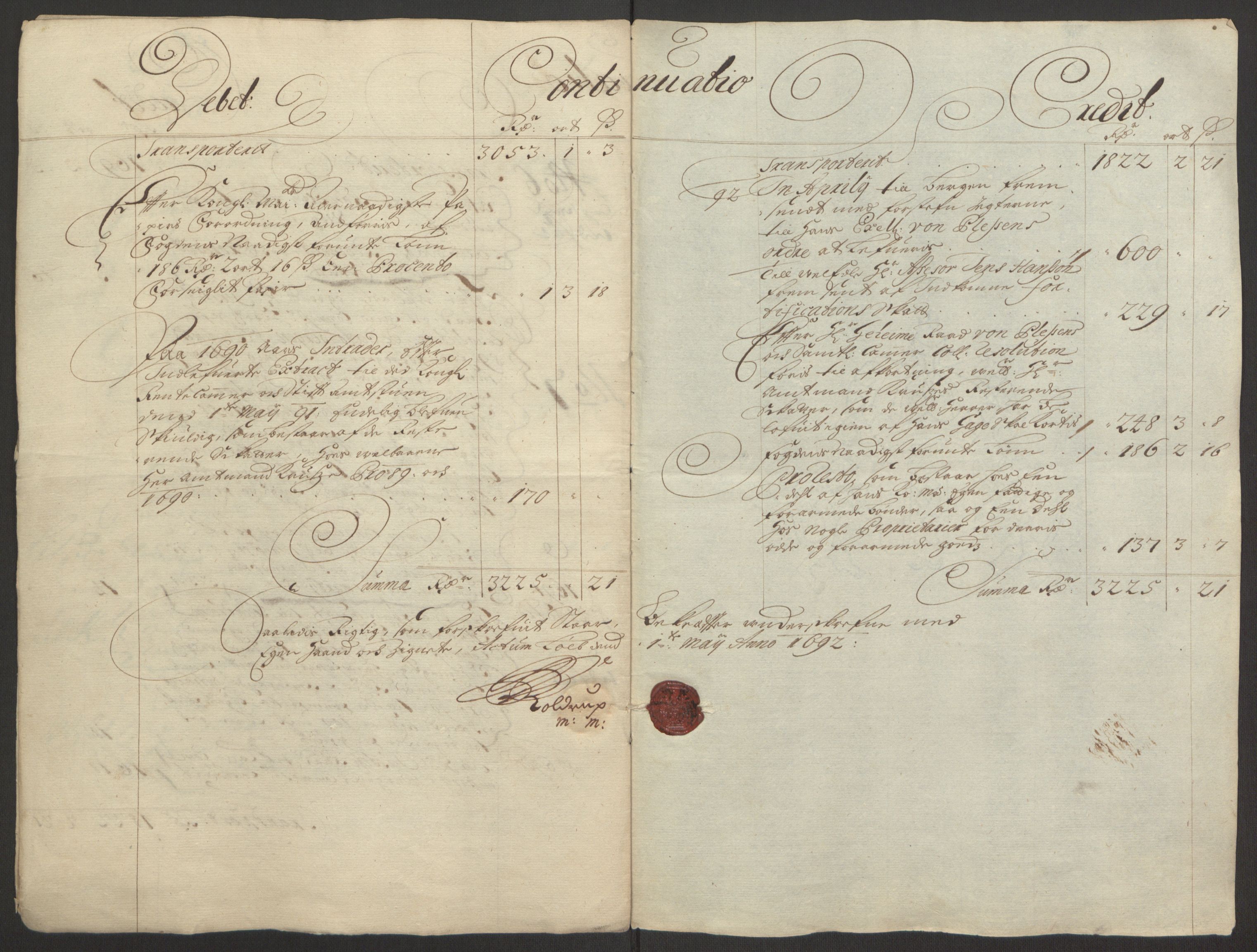 Rentekammeret inntil 1814, Reviderte regnskaper, Fogderegnskap, RA/EA-4092/R66/L4577: Fogderegnskap Salten, 1691-1693, s. 7