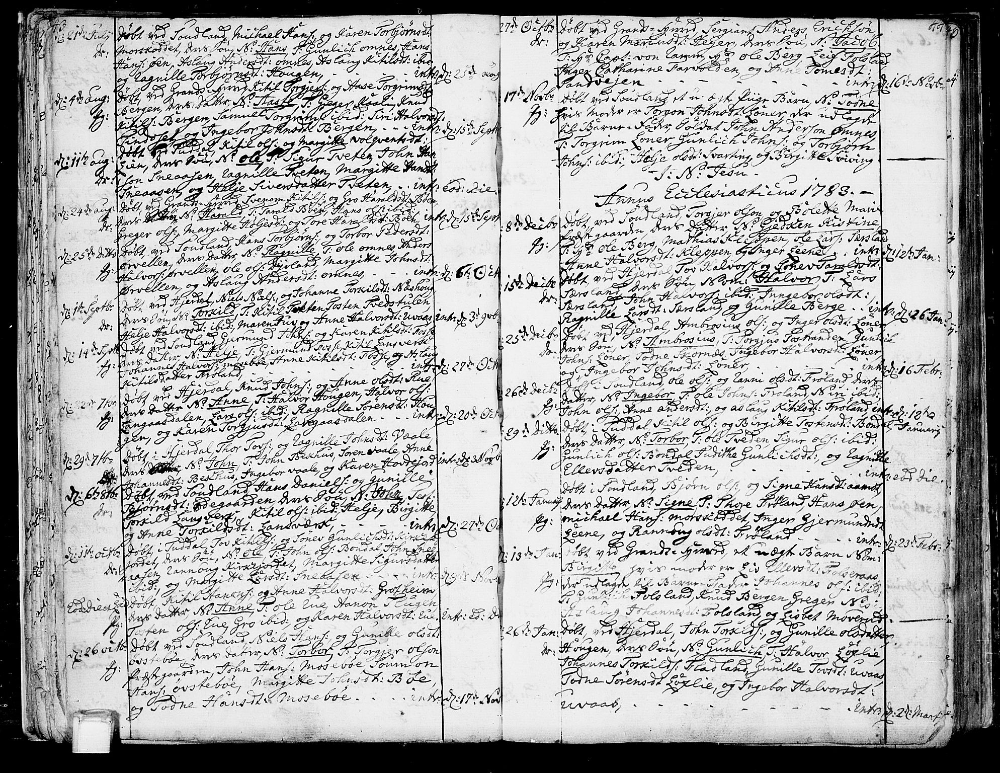 Hjartdal kirkebøker, SAKO/A-270/F/Fa/L0005: Ministerialbok nr. I 5, 1776-1801, s. 43-44