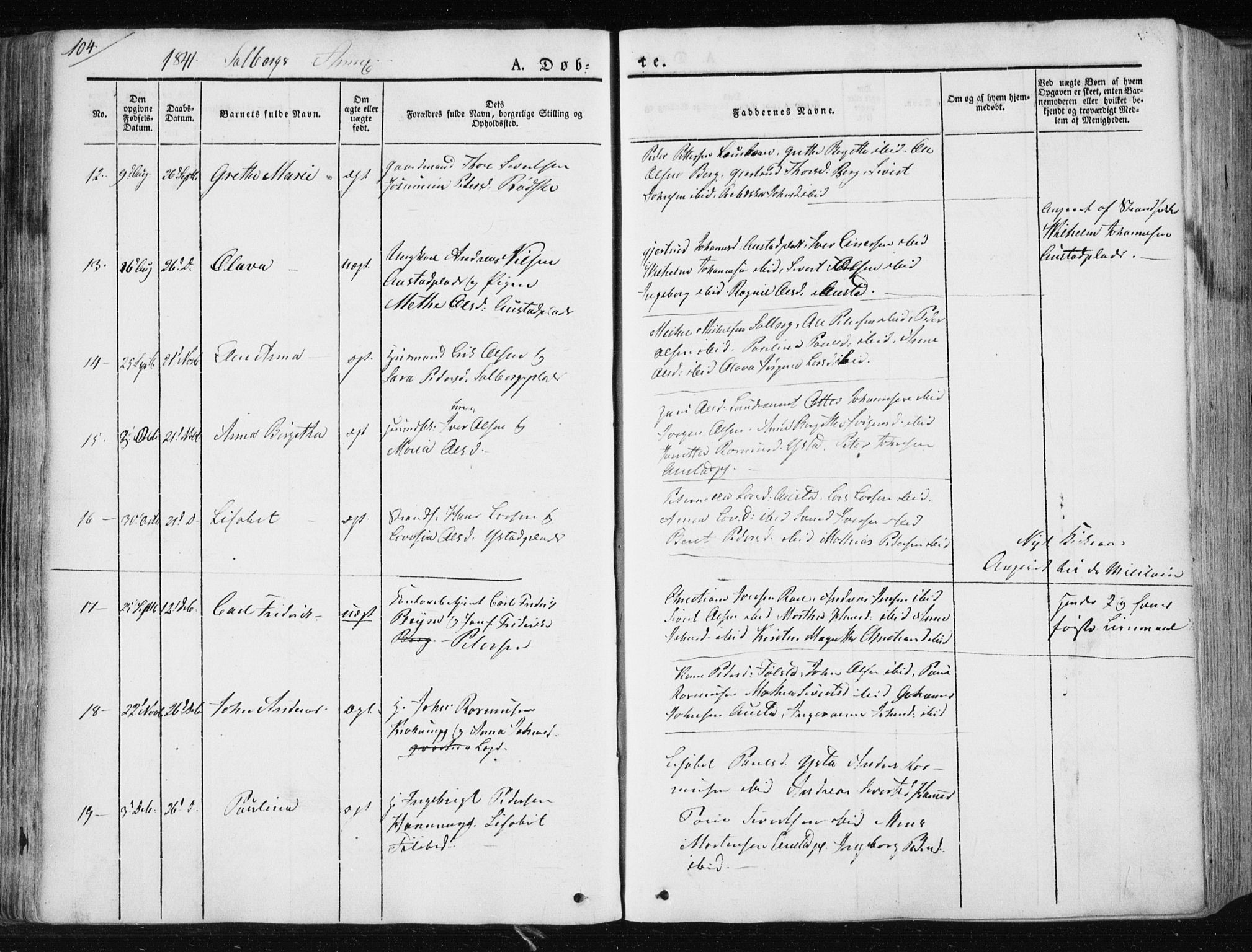 Ministerialprotokoller, klokkerbøker og fødselsregistre - Nord-Trøndelag, SAT/A-1458/730/L0280: Ministerialbok nr. 730A07 /2, 1840-1854, s. 104