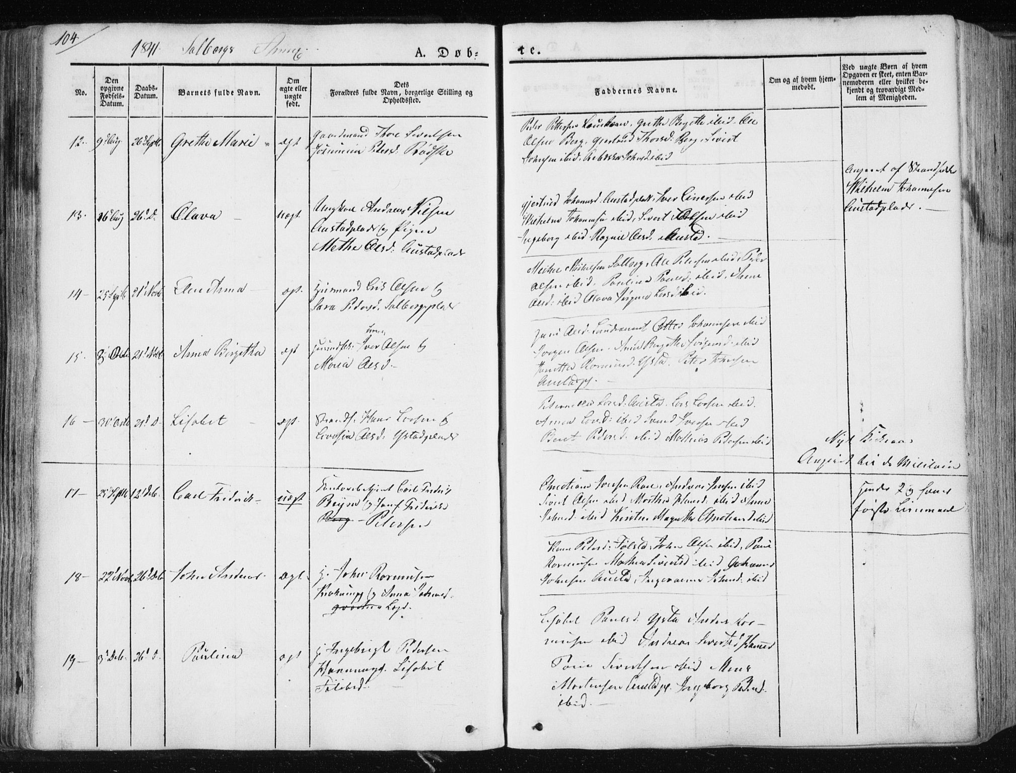 Ministerialprotokoller, klokkerbøker og fødselsregistre - Nord-Trøndelag, AV/SAT-A-1458/730/L0280: Ministerialbok nr. 730A07 /2, 1840-1854, s. 104