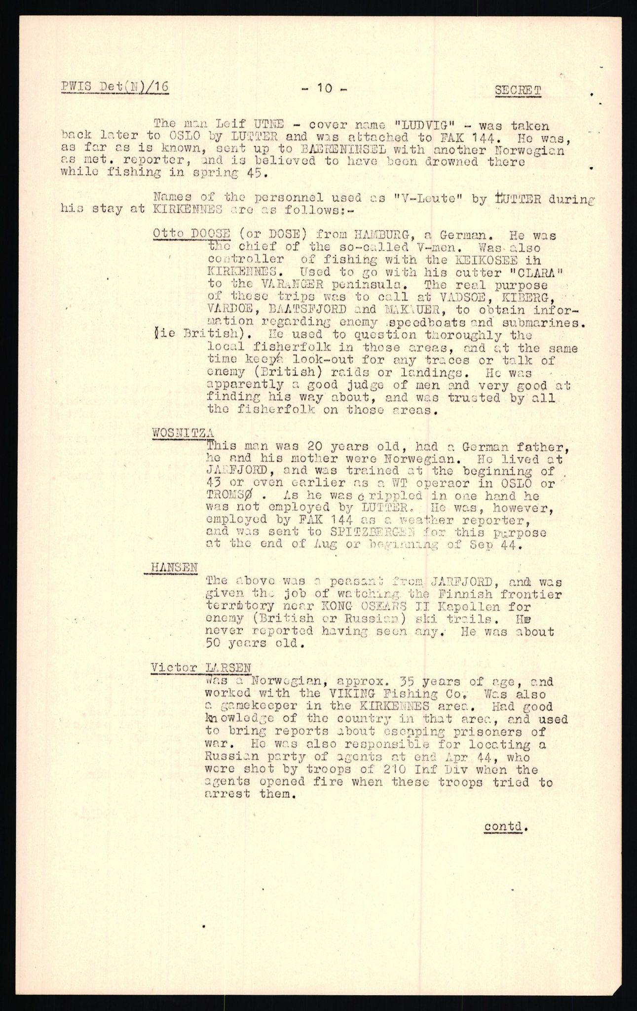 Forsvaret, Forsvarets overkommando II, AV/RA-RAFA-3915/D/Db/L0020: CI Questionaires. Tyske okkupasjonsstyrker i Norge. Tyskere., 1945-1946, s. 456