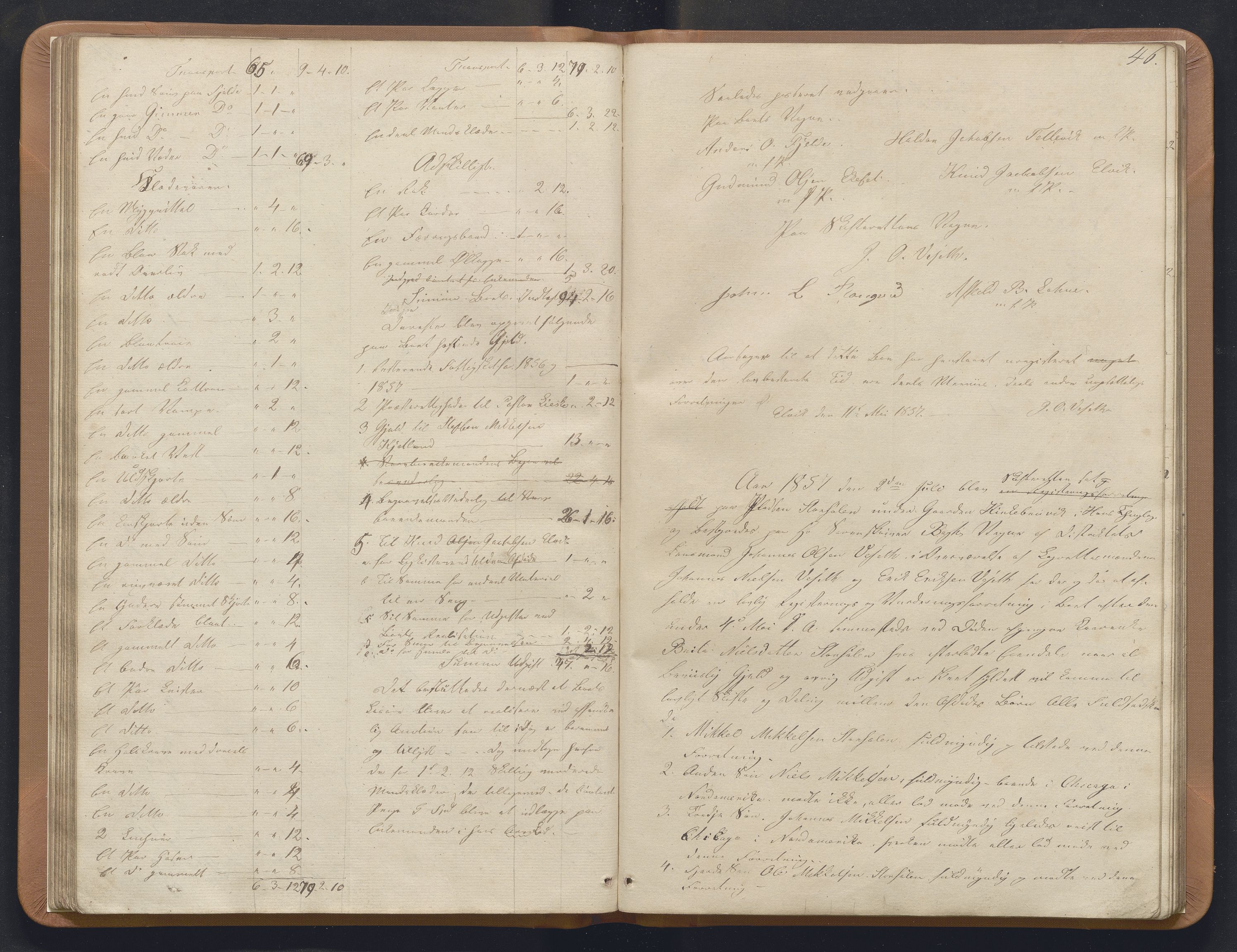 Nordhordland sorenskrivar, AV/SAB-A-2901/1/H/Hb/L0009: Registreringsprotokollar, 1855-1859, s. 46