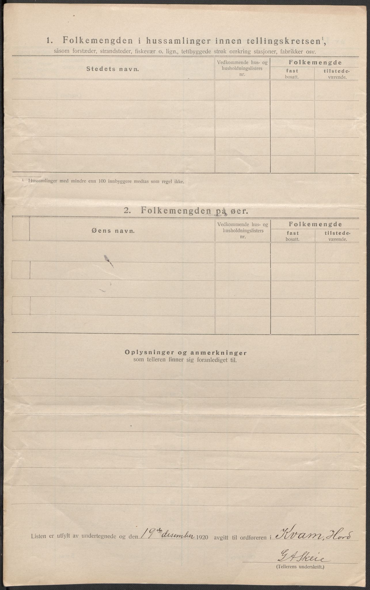 SAB, Folketelling 1920 for 1238 Kvam herred, 1920, s. 47