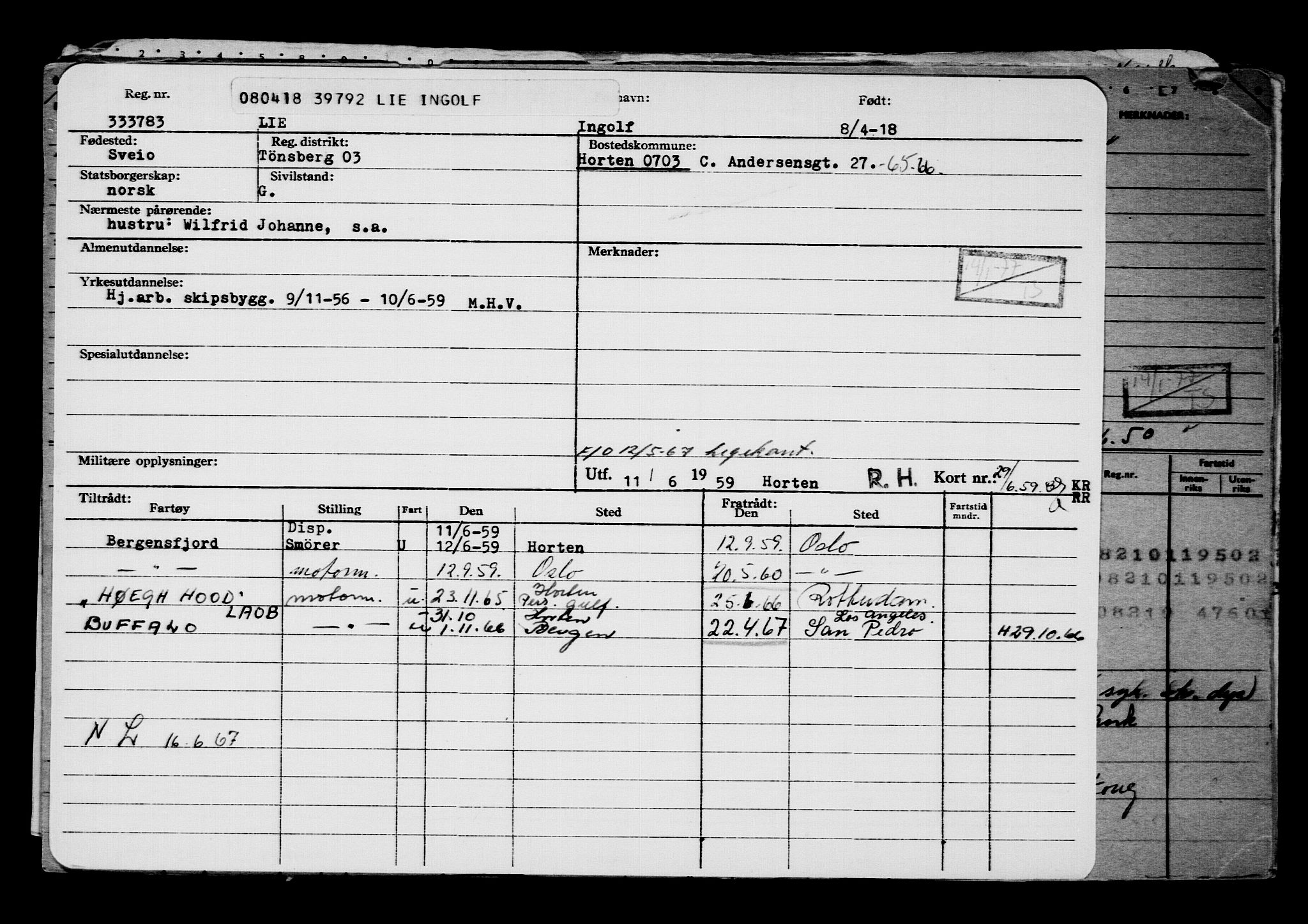 Direktoratet for sjømenn, AV/RA-S-3545/G/Gb/L0157: Hovedkort, 1918, s. 159