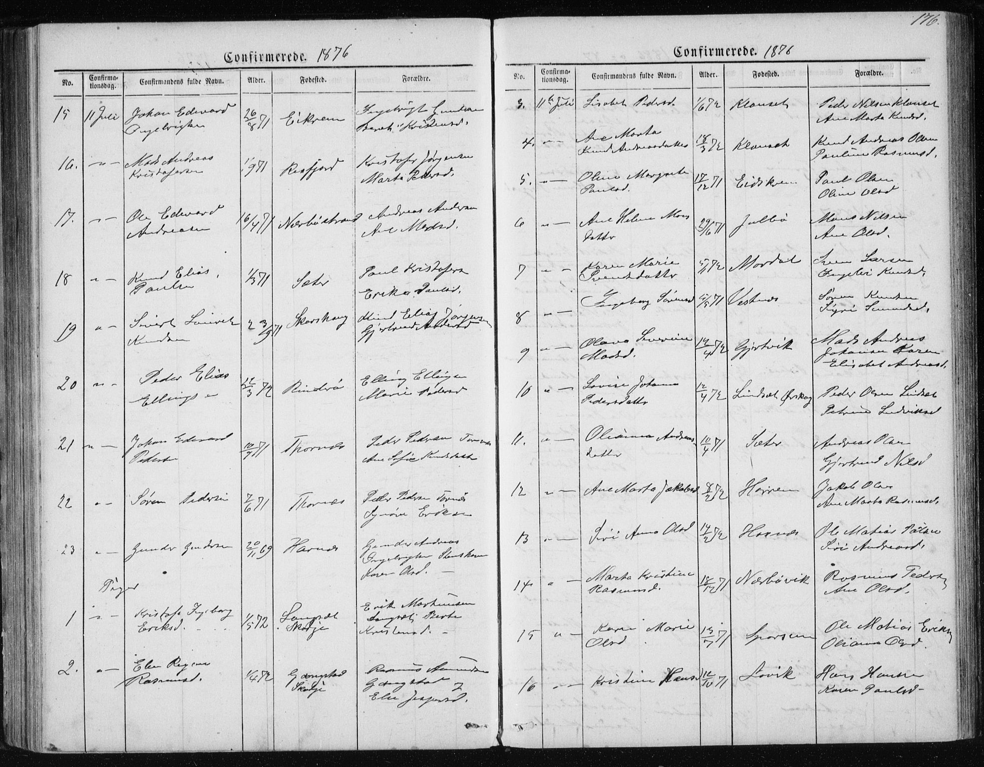 Ministerialprotokoller, klokkerbøker og fødselsregistre - Møre og Romsdal, AV/SAT-A-1454/560/L0724: Klokkerbok nr. 560C01, 1867-1892, s. 176