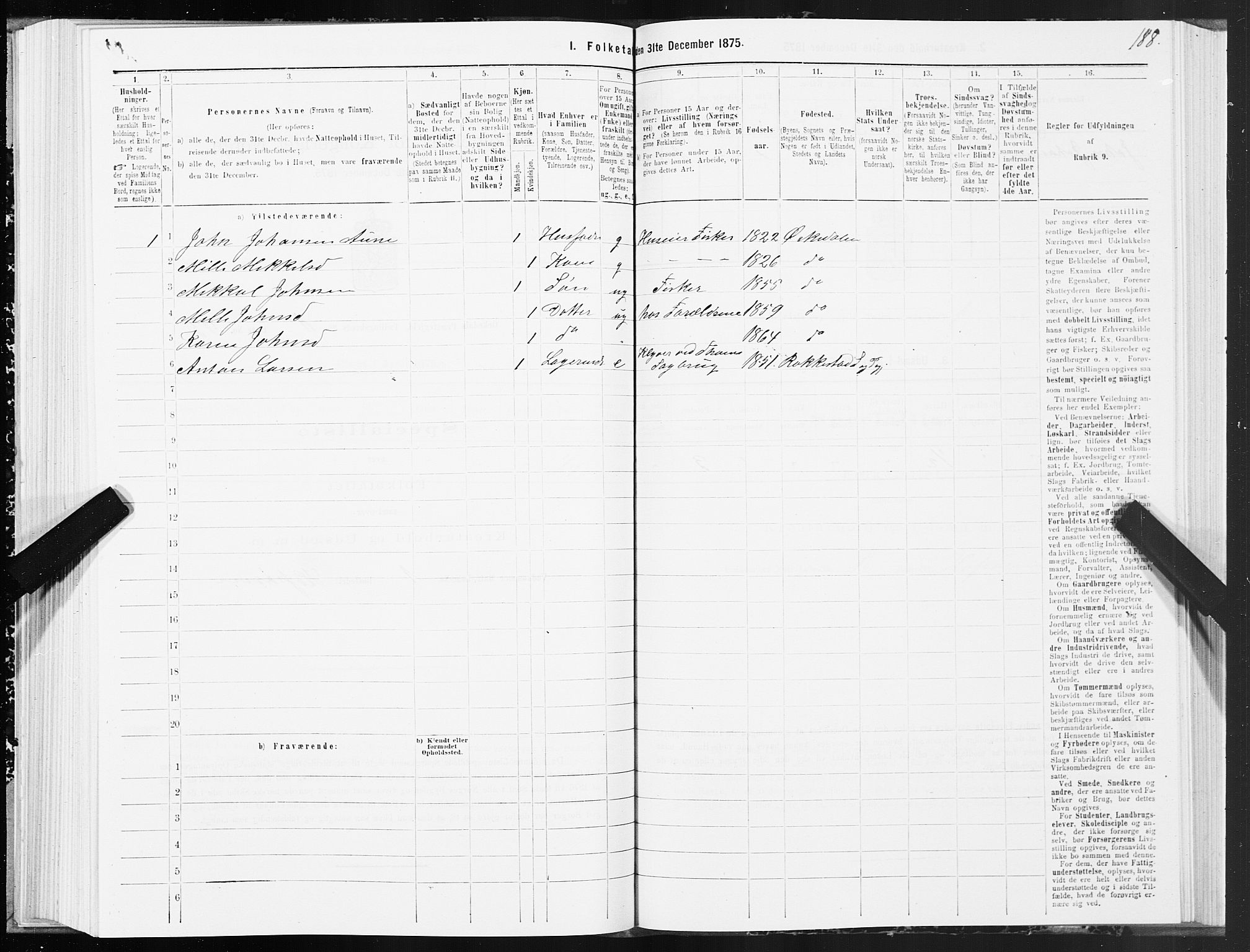 SAT, Folketelling 1875 for 1638P Orkdal prestegjeld, 1875, s. 1188