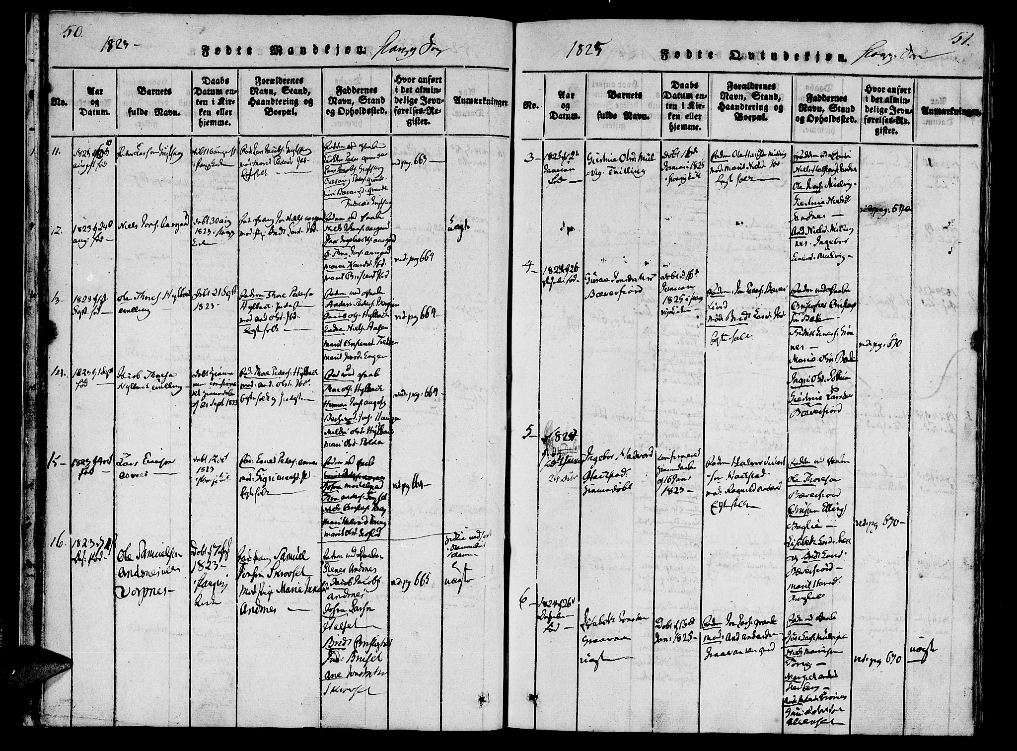 Ministerialprotokoller, klokkerbøker og fødselsregistre - Møre og Romsdal, AV/SAT-A-1454/592/L1023: Ministerialbok nr. 592A02, 1820-1830, s. 50-51