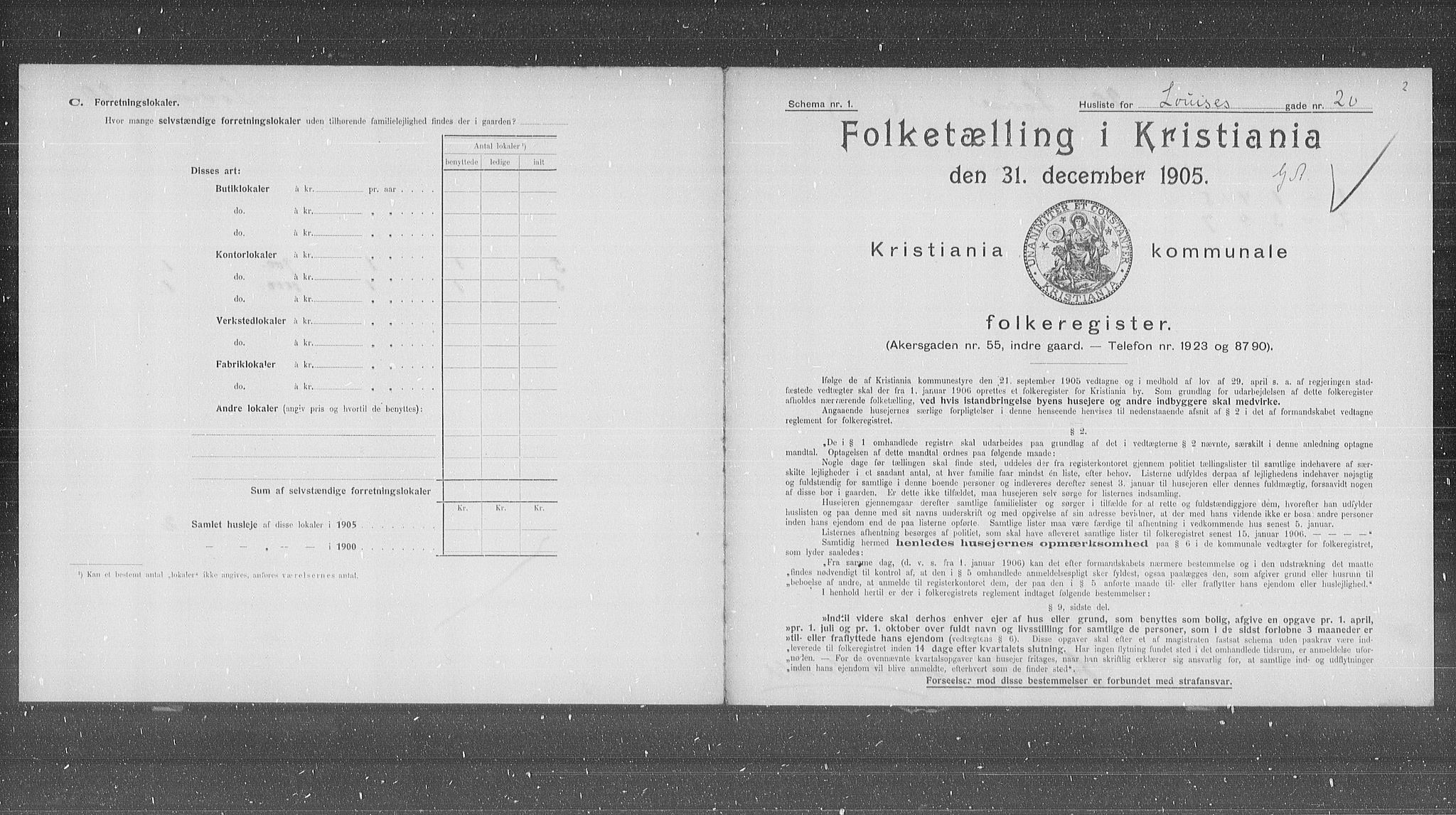 OBA, Kommunal folketelling 31.12.1905 for Kristiania kjøpstad, 1905, s. 30699