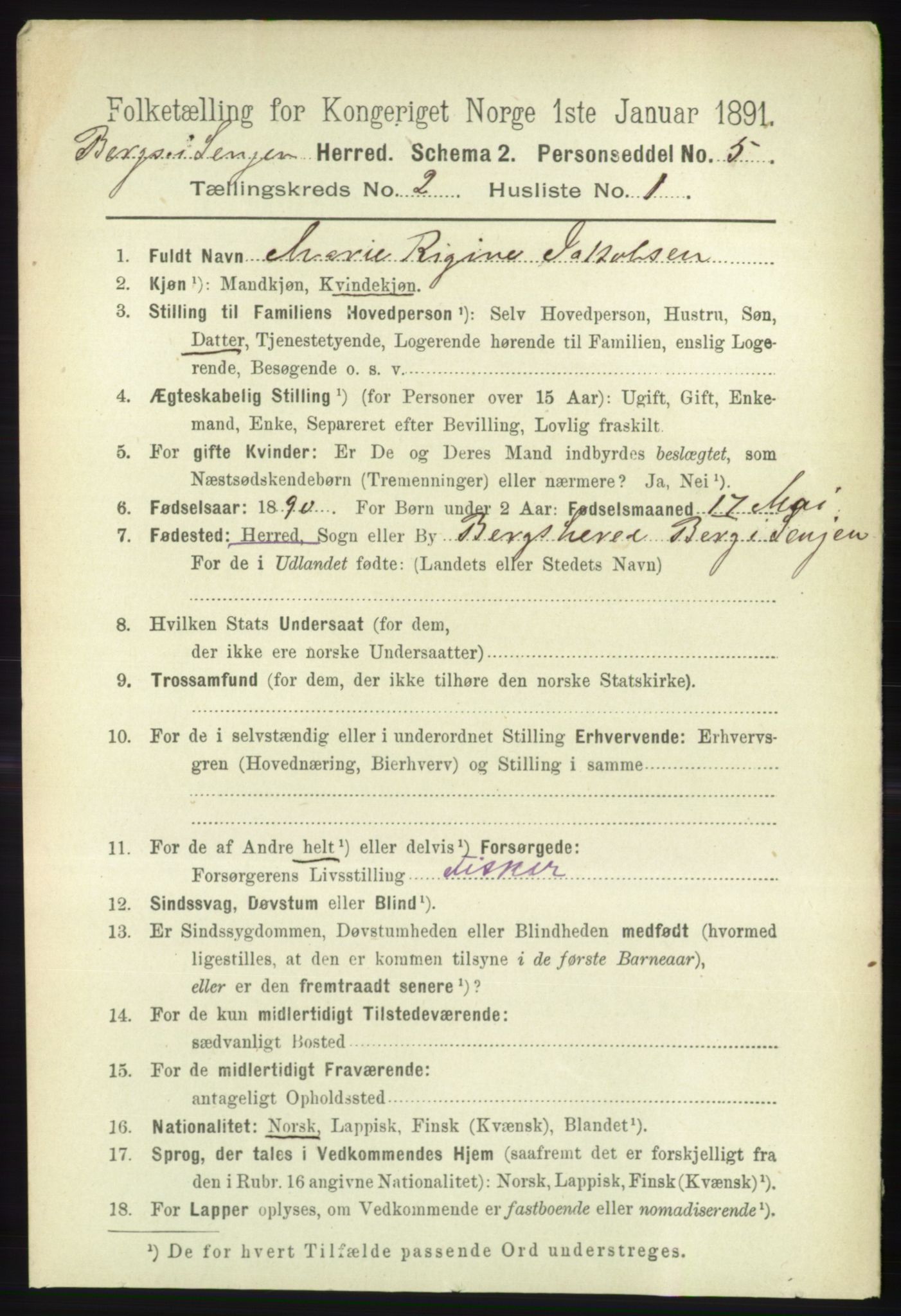 RA, Folketelling 1891 for 1929 Berg herred, 1891, s. 640