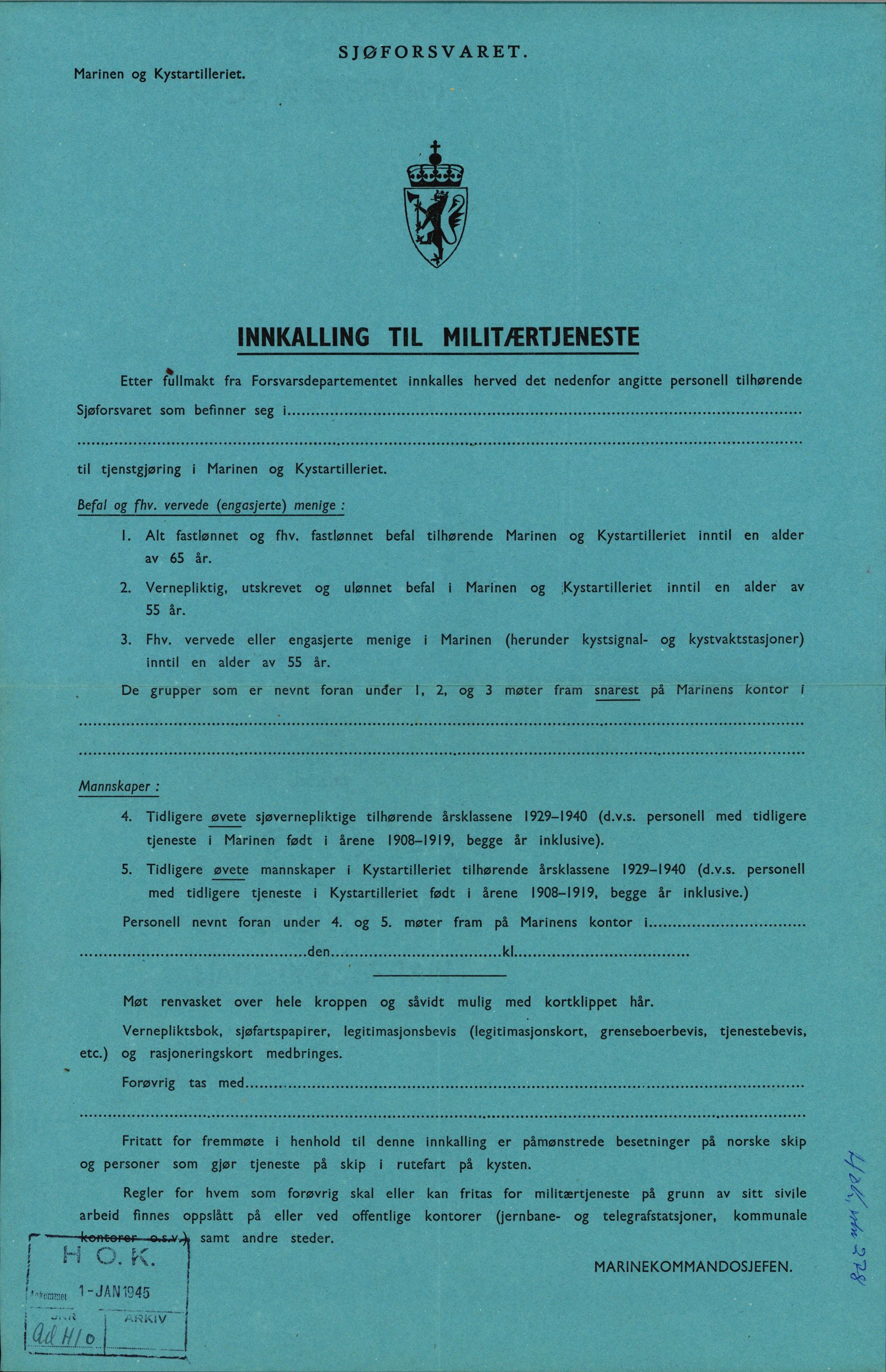 Forsvaret, Forsvarets krigshistoriske avdeling, AV/RA-RAFA-2017/Y/Yf/L0207: II-C-11-2120  -  Okkupasjonstiden., 1940-1945, s. 3