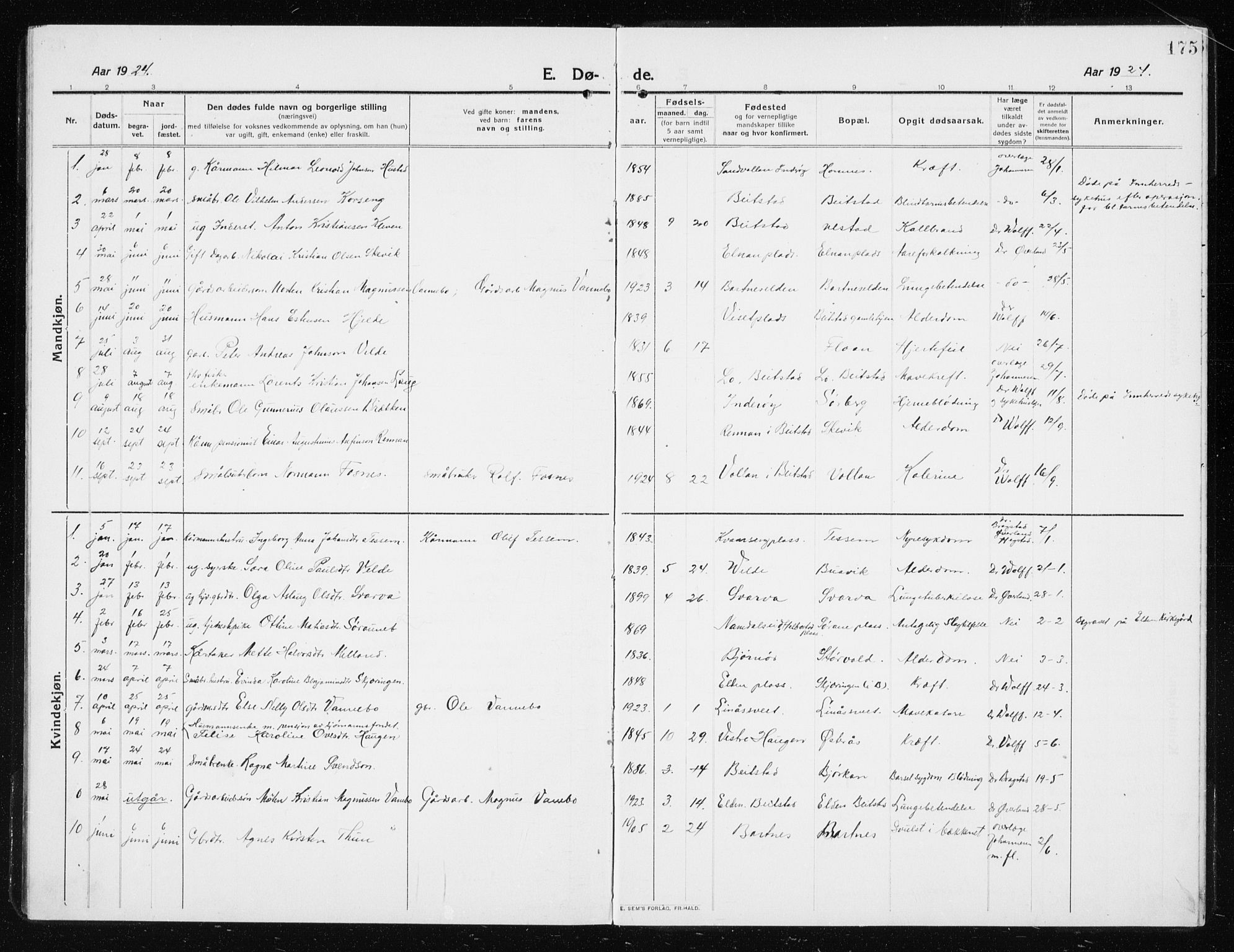 Ministerialprotokoller, klokkerbøker og fødselsregistre - Nord-Trøndelag, AV/SAT-A-1458/741/L0402: Klokkerbok nr. 741C03, 1911-1926, s. 175