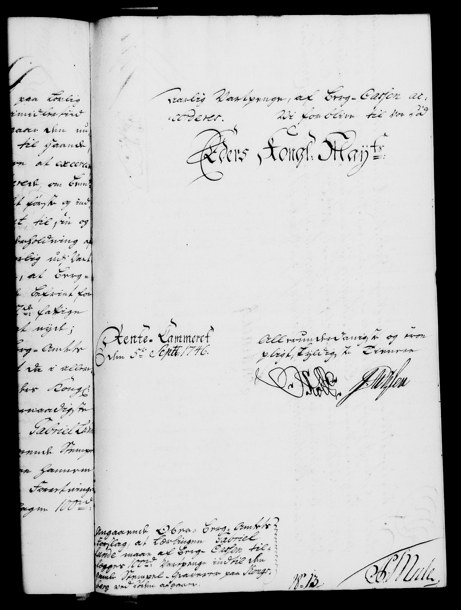 Rentekammeret, Kammerkanselliet, AV/RA-EA-3111/G/Gf/Gfa/L0029: Norsk relasjons- og resolusjonsprotokoll (merket RK 52.29), 1746-1747, s. 85