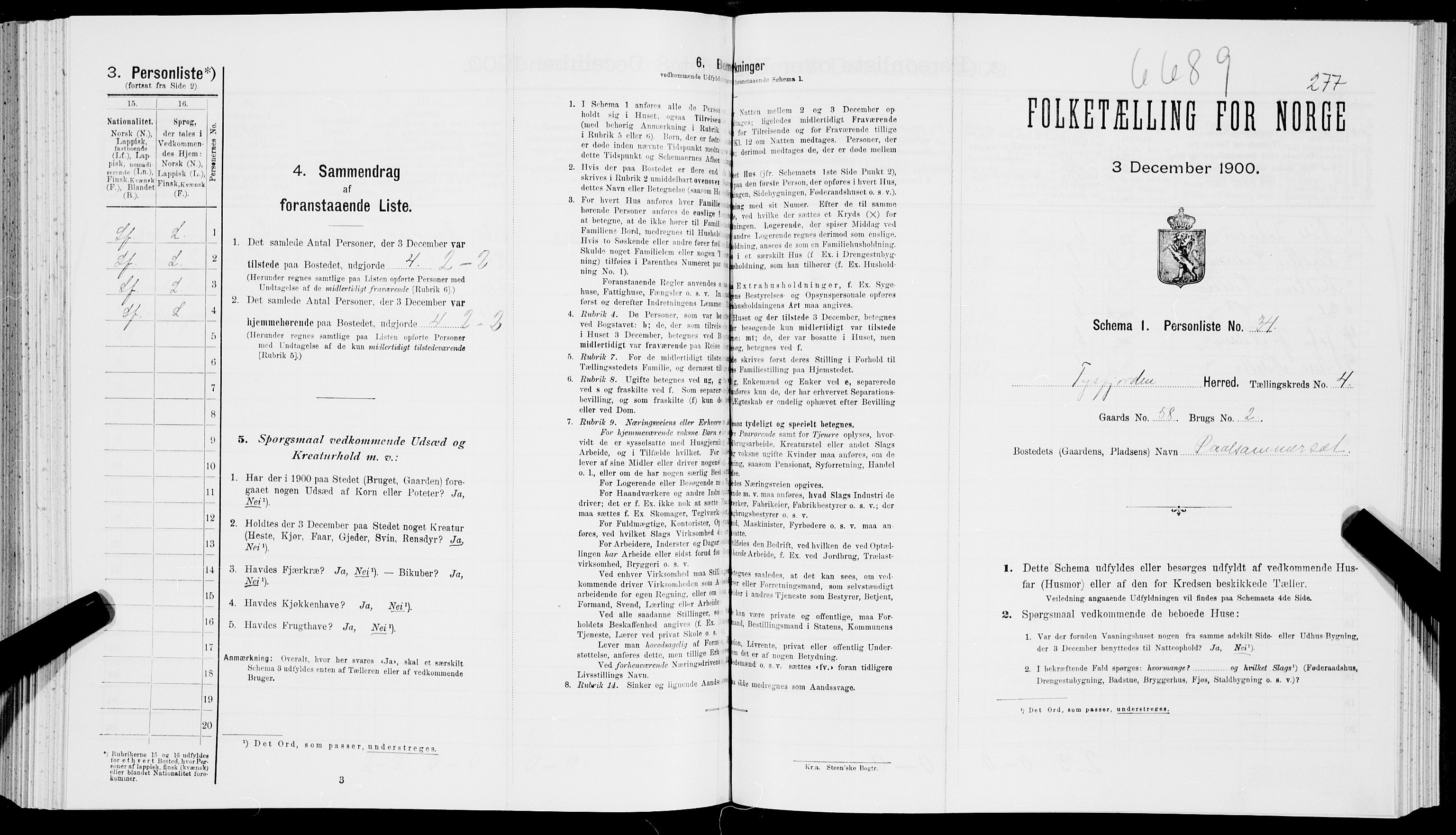 SAT, Folketelling 1900 for 1850 Tysfjord herred, 1900, s. 573