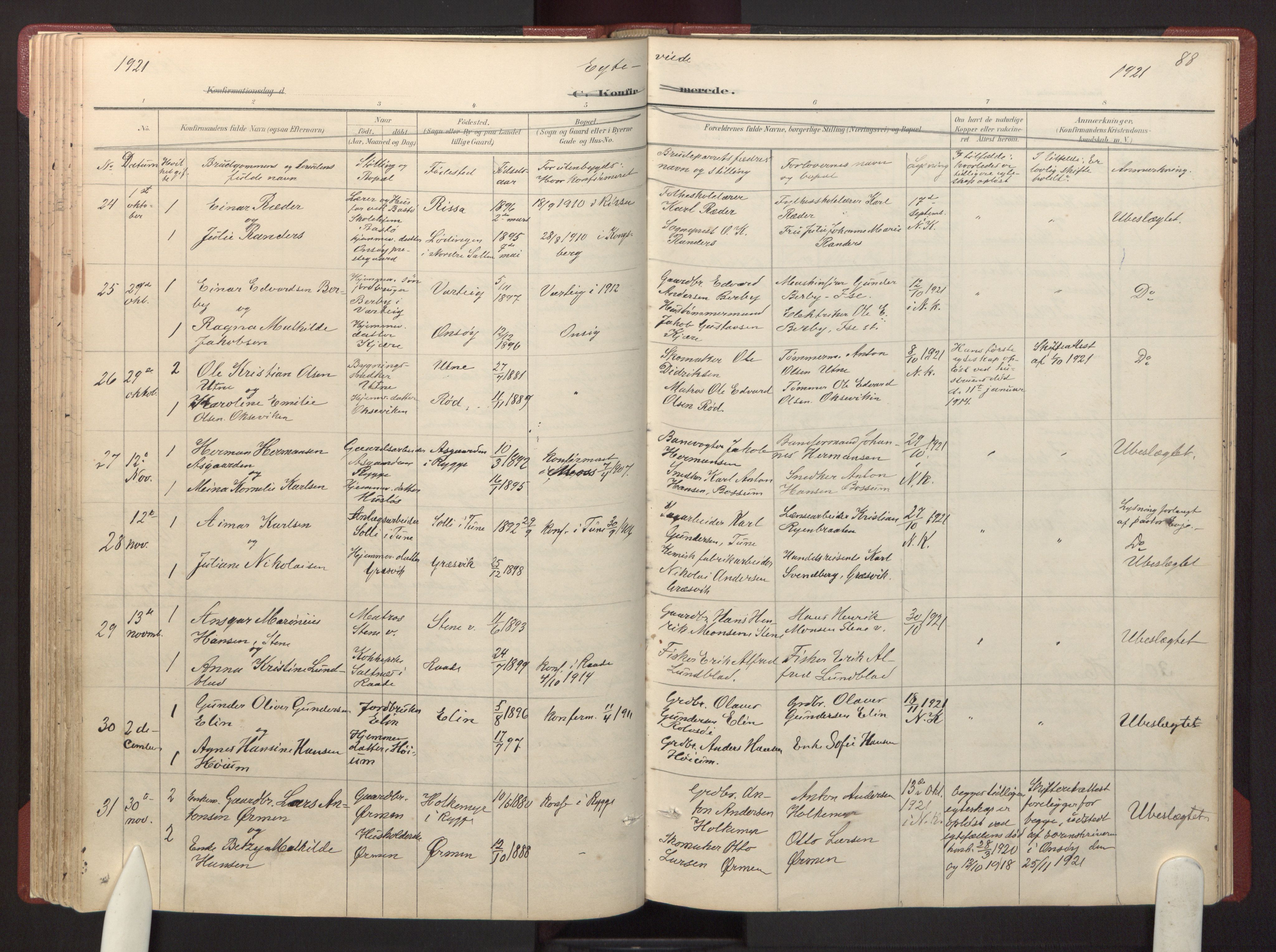 Onsøy prestekontor Kirkebøker, AV/SAO-A-10914/F/Fa/L0007: Ministerialbok nr. I 7, 1893-1925, s. 88