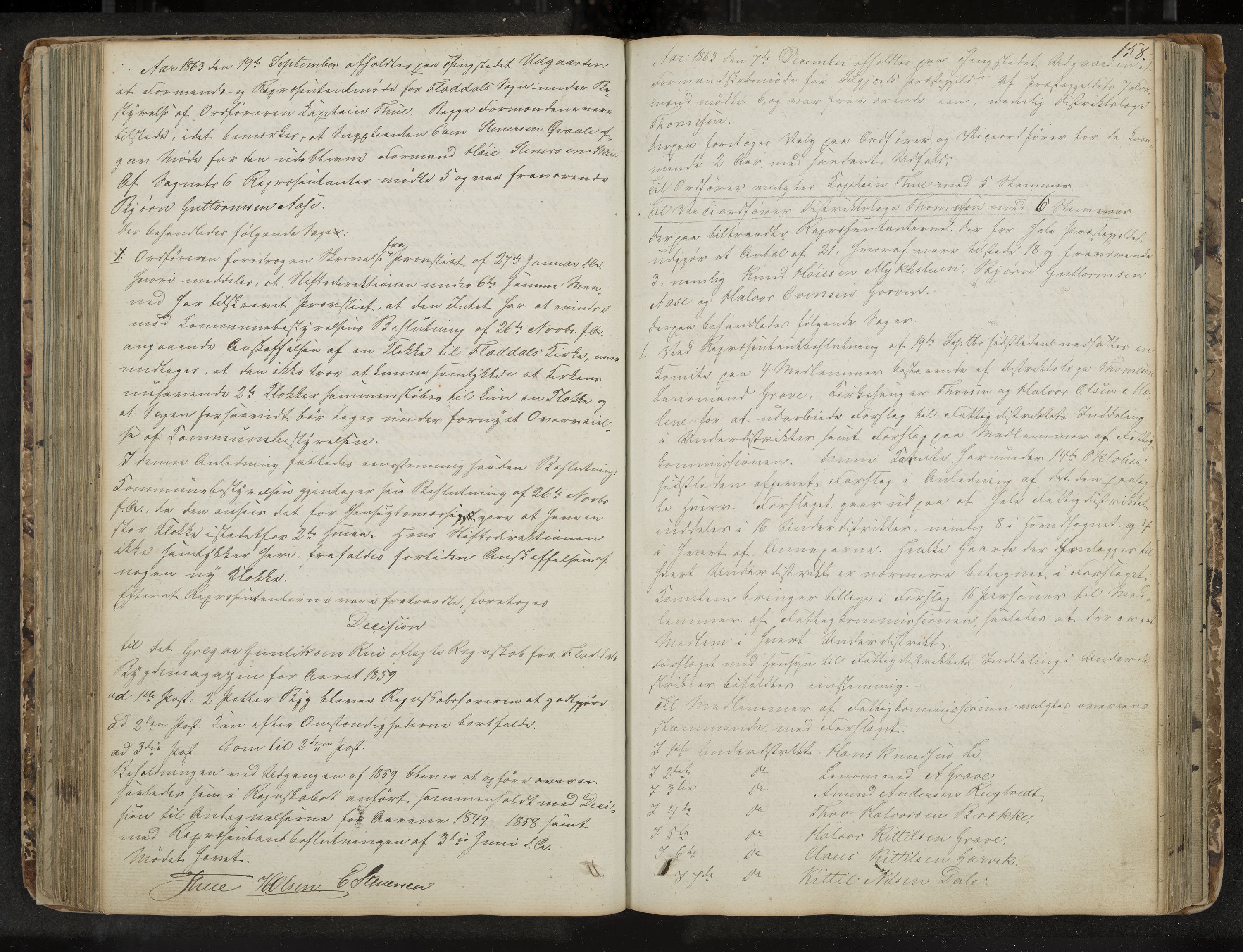 Seljord formannskap og sentraladministrasjon, IKAK/0828021/A/Aa/L0001: Møtebok med register, 1838-1879, s. 158