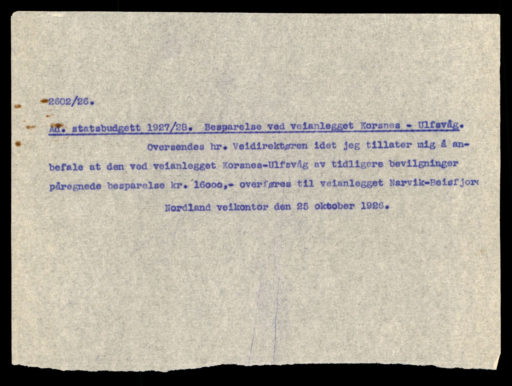 Nordland vegkontor, AV/SAT-A-4181/F/Fa/L0030: Hamarøy/Tysfjord, 1885-1948, s. 510