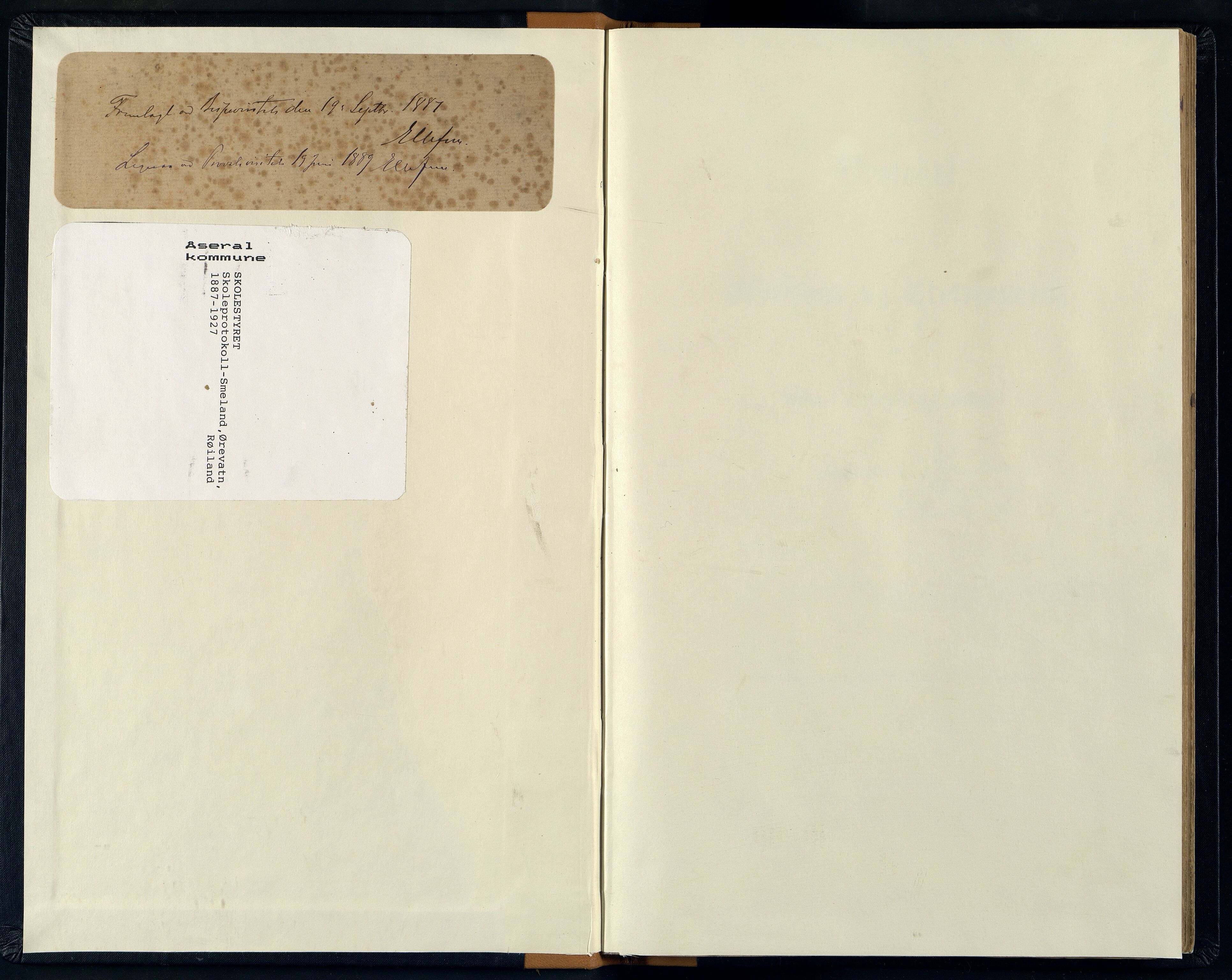 Åseral kommune - Smeland Skoledistrikt, ARKSOR/1026ÅS559/H/L0002: Skoleprotokoll, 1887-1927