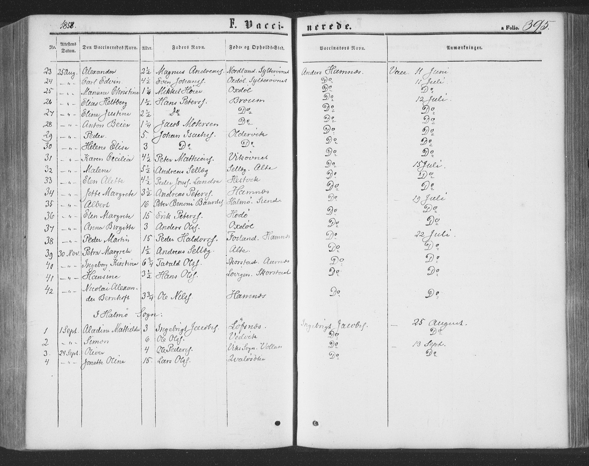 Ministerialprotokoller, klokkerbøker og fødselsregistre - Nord-Trøndelag, AV/SAT-A-1458/773/L0615: Ministerialbok nr. 773A06, 1857-1870, s. 395