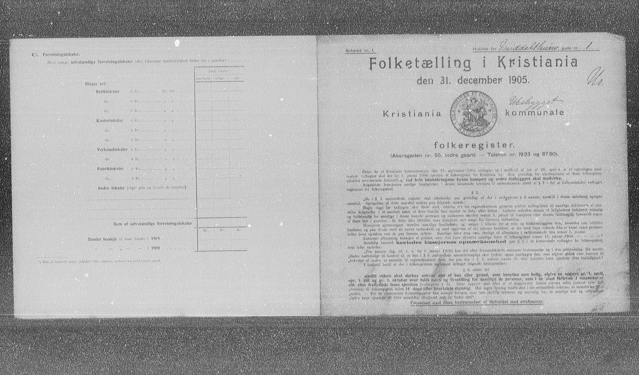 OBA, Kommunal folketelling 31.12.1905 for Kristiania kjøpstad, 1905, s. 34310
