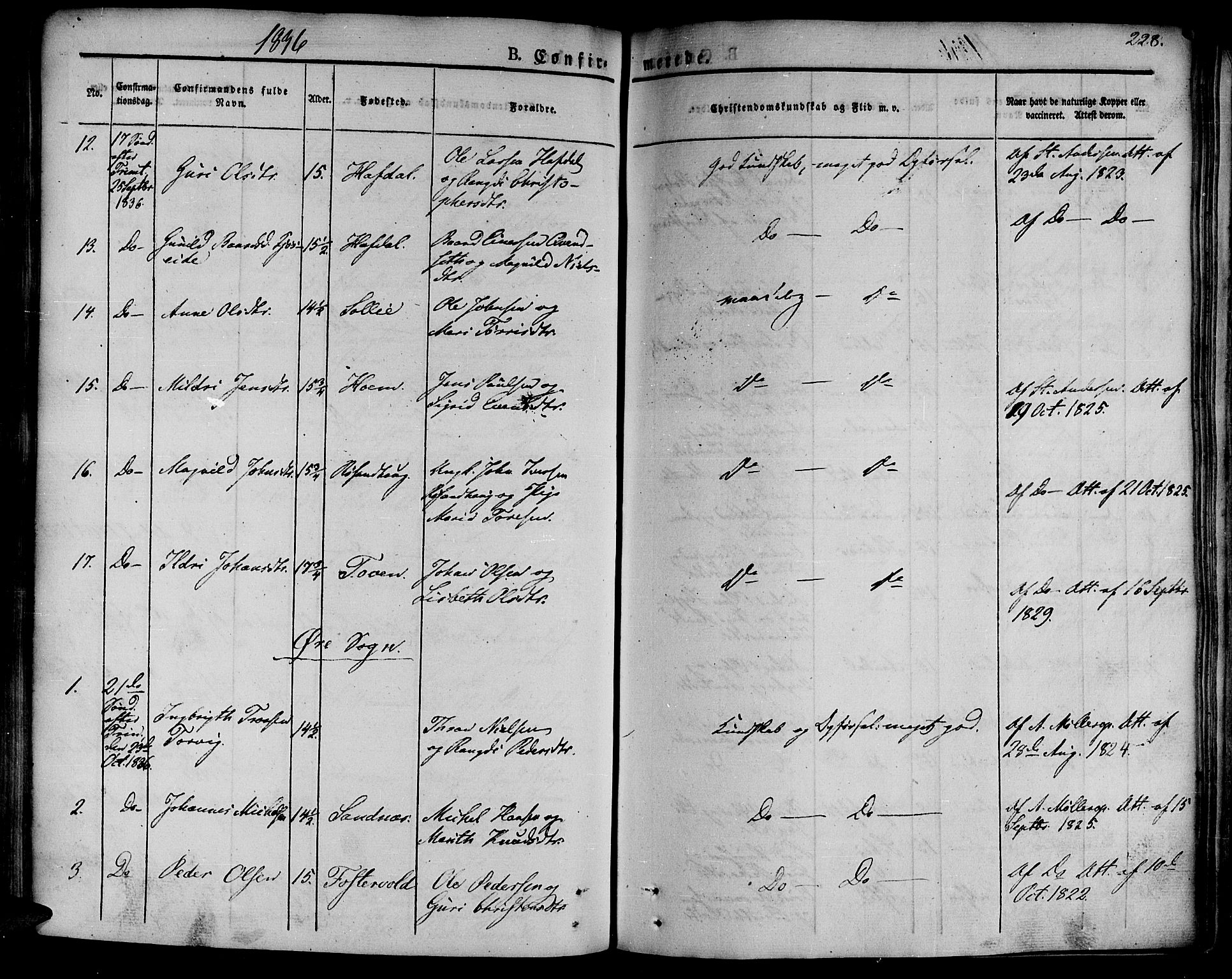 Ministerialprotokoller, klokkerbøker og fødselsregistre - Møre og Romsdal, AV/SAT-A-1454/586/L0983: Ministerialbok nr. 586A09, 1829-1843, s. 228