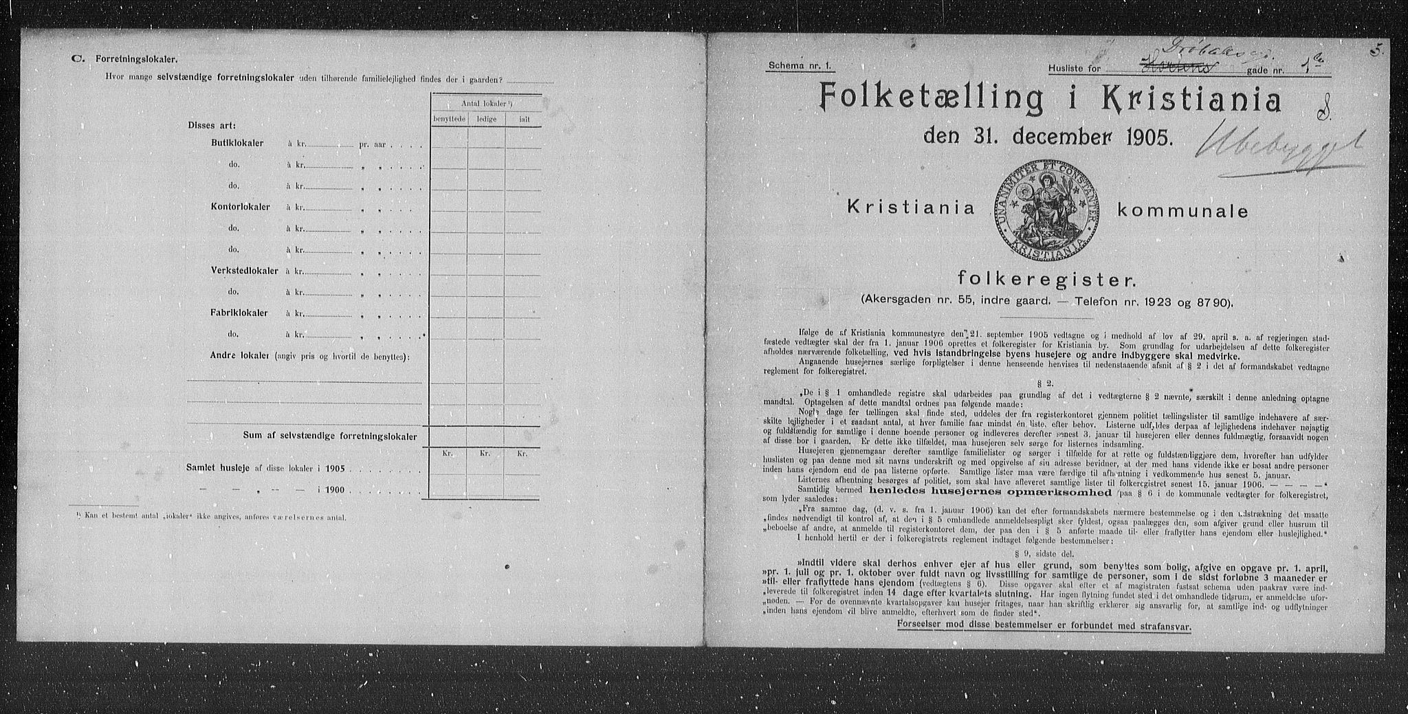 OBA, Kommunal folketelling 31.12.1905 for Kristiania kjøpstad, 1905, s. 9082
